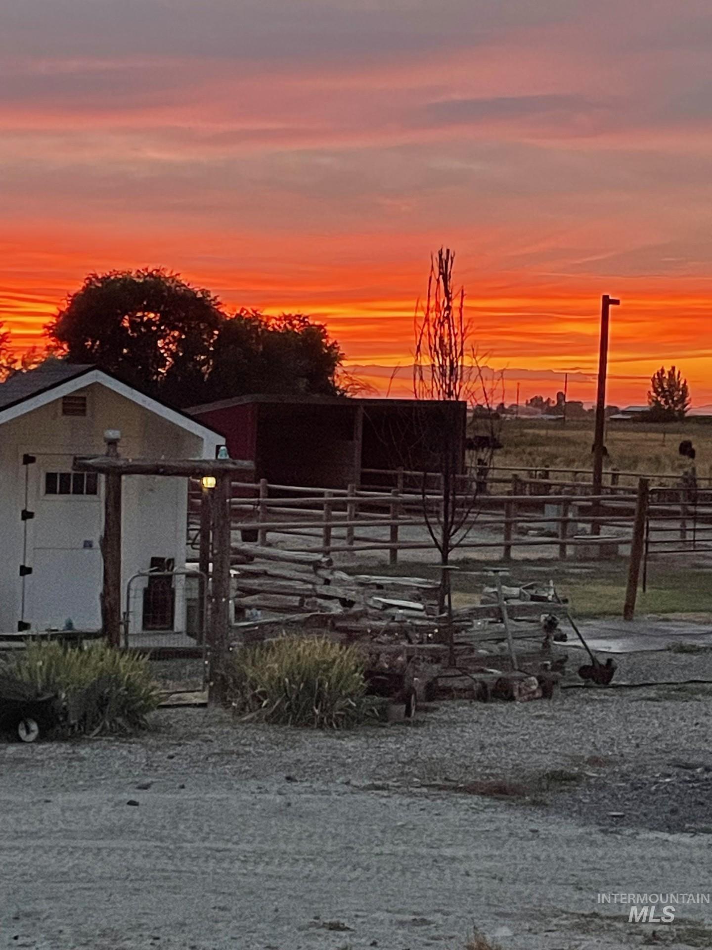 Exterior space with an outbuilding