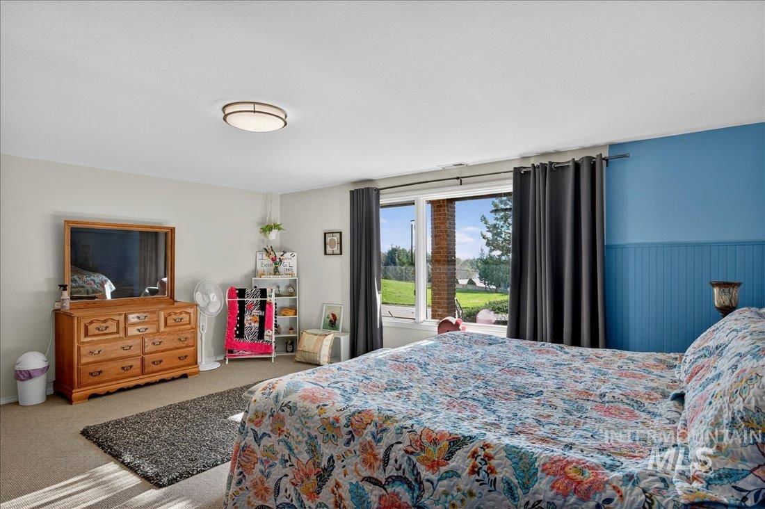 Bedroom featuring carpet