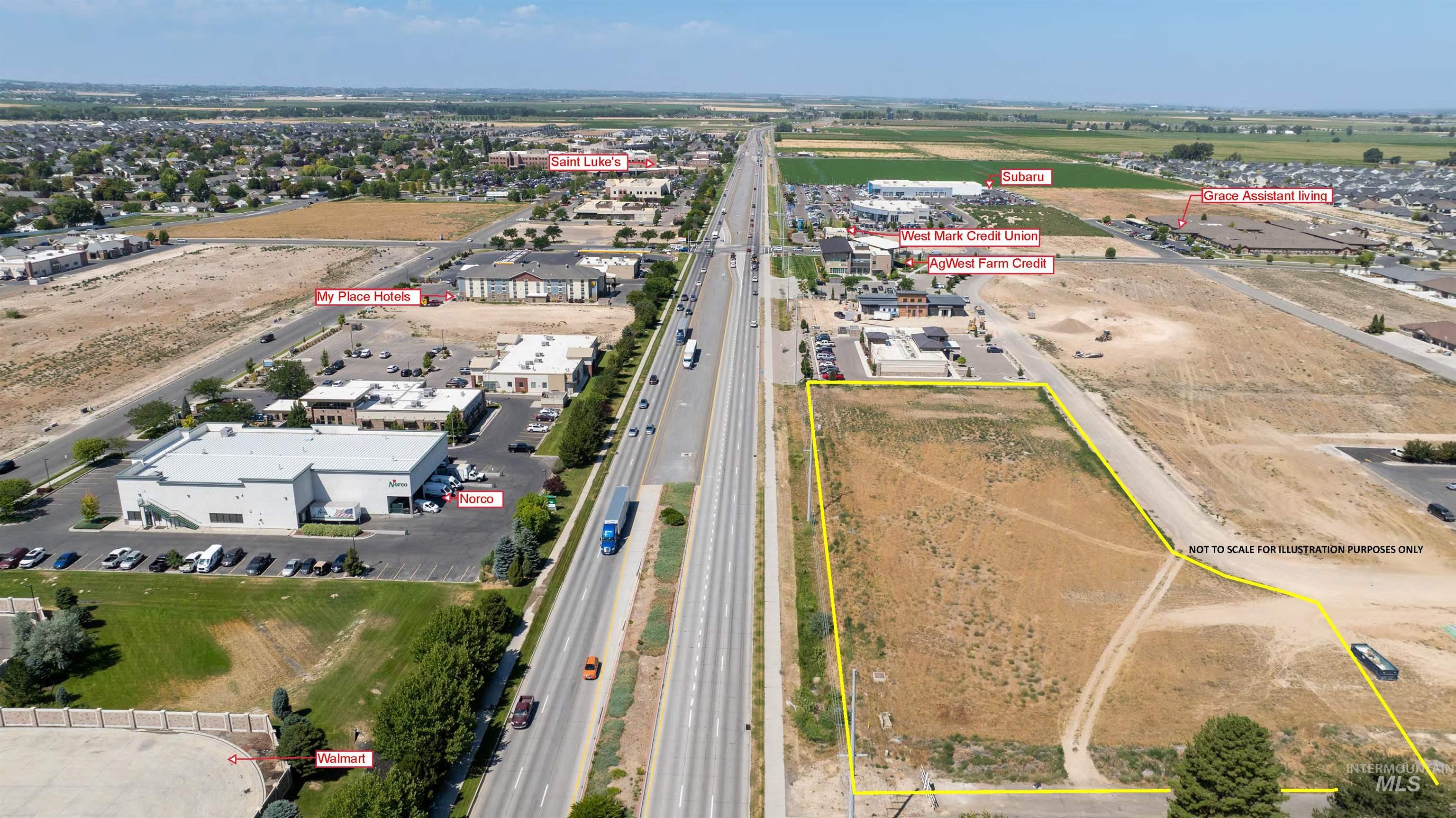 View of property location with property parcel outlined