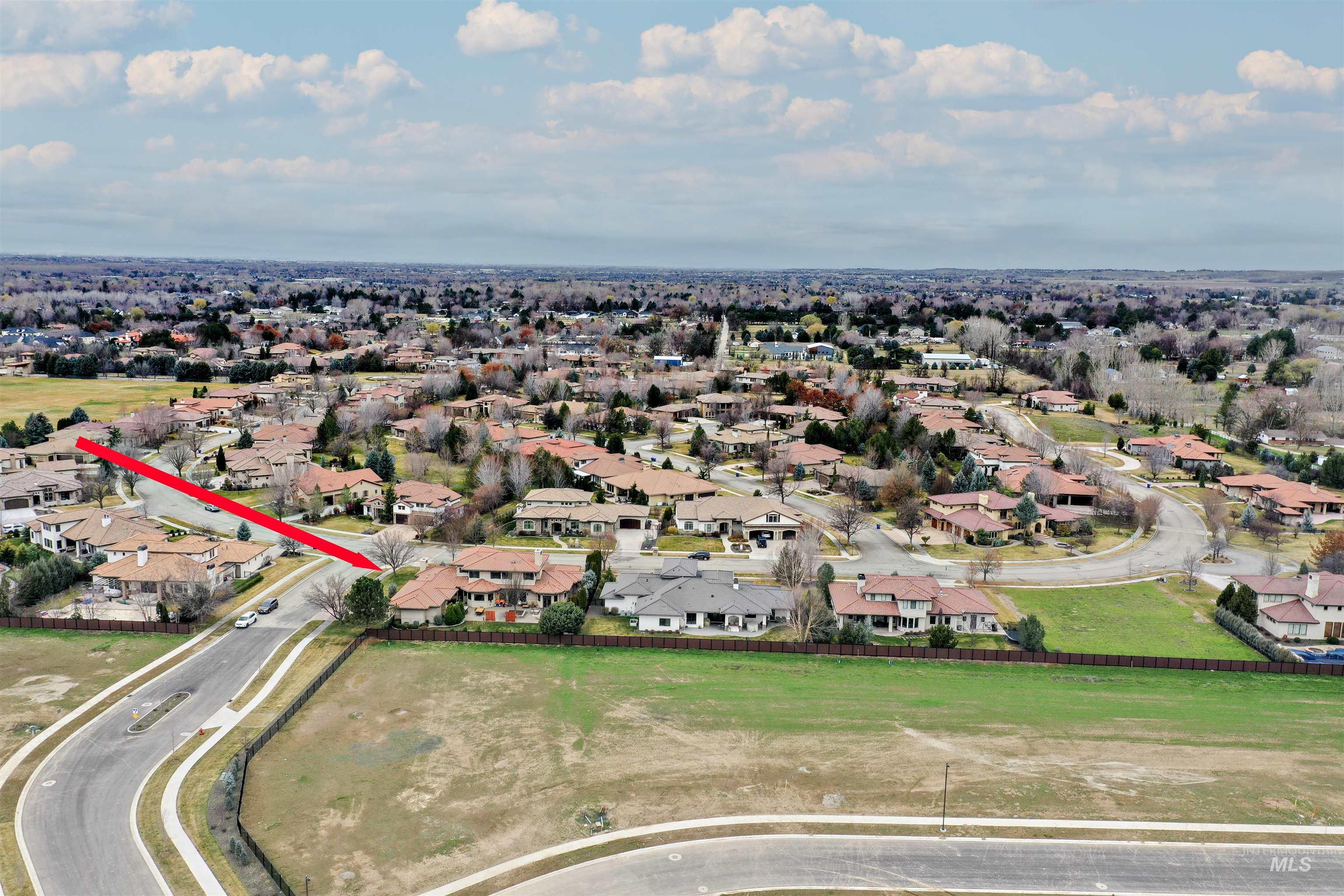 Aerial view of residential area