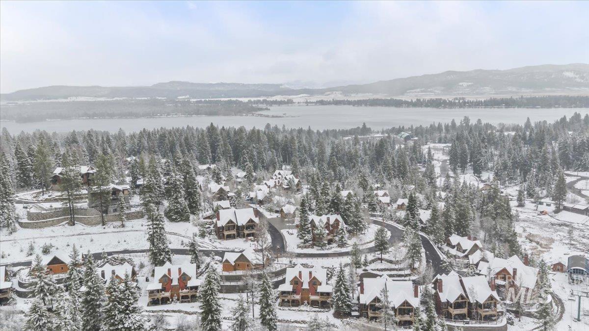 Aerial view of a mountainous background