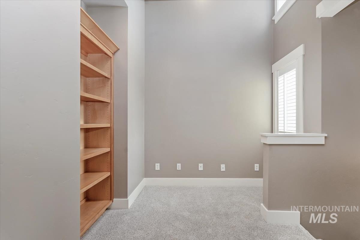 Spare room featuring plenty of natural light and carpet flooring