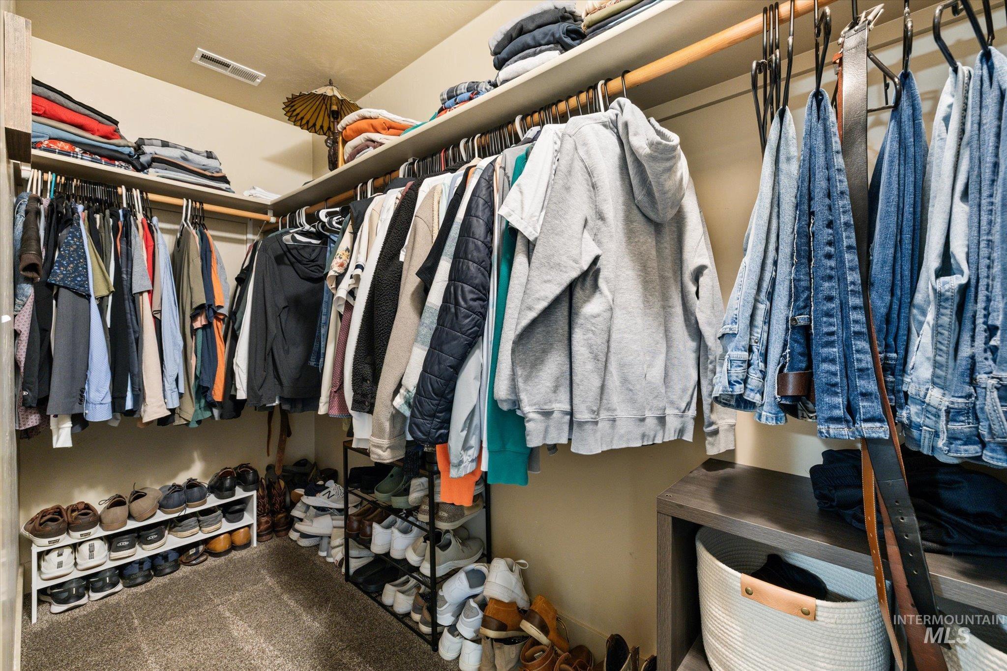 View of walk in closet