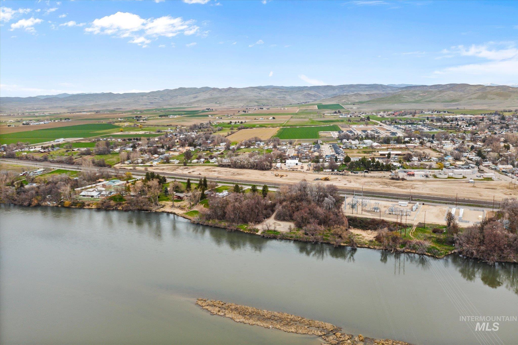 Drone / aerial view of a mountain backdrop