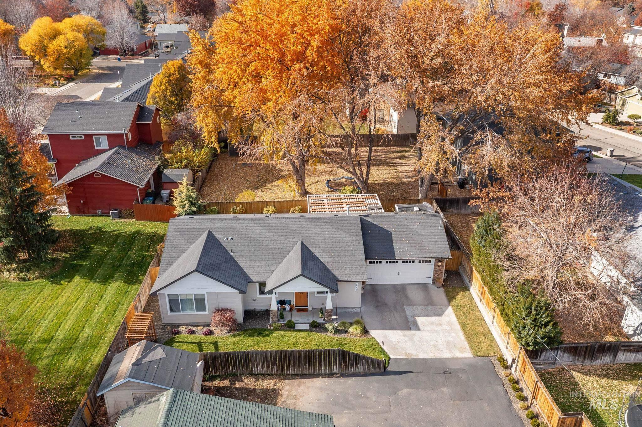 Aerial view of residential area