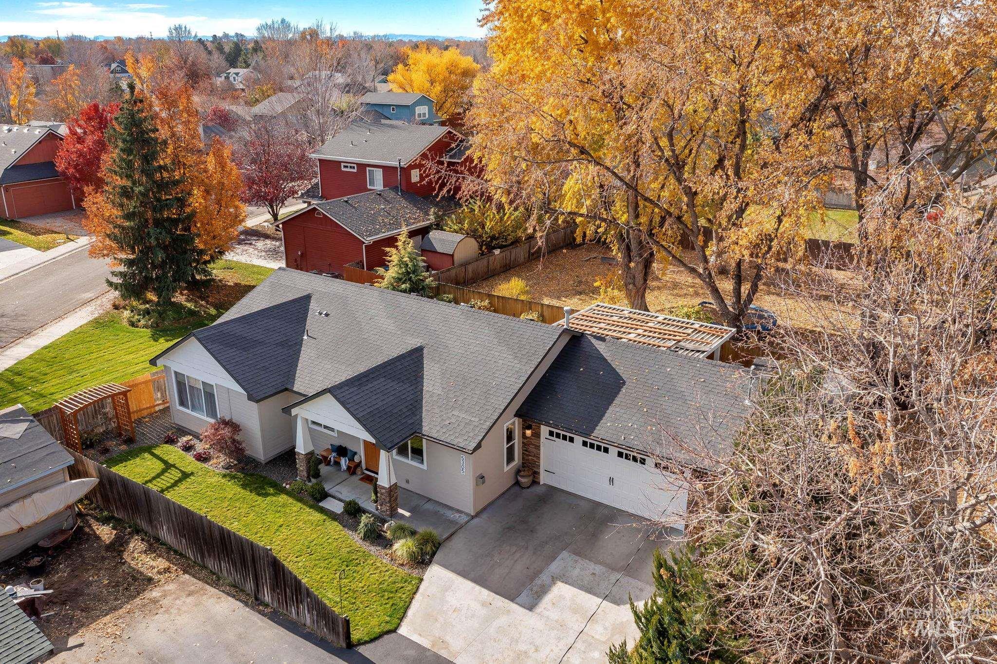 Aerial view of residential area