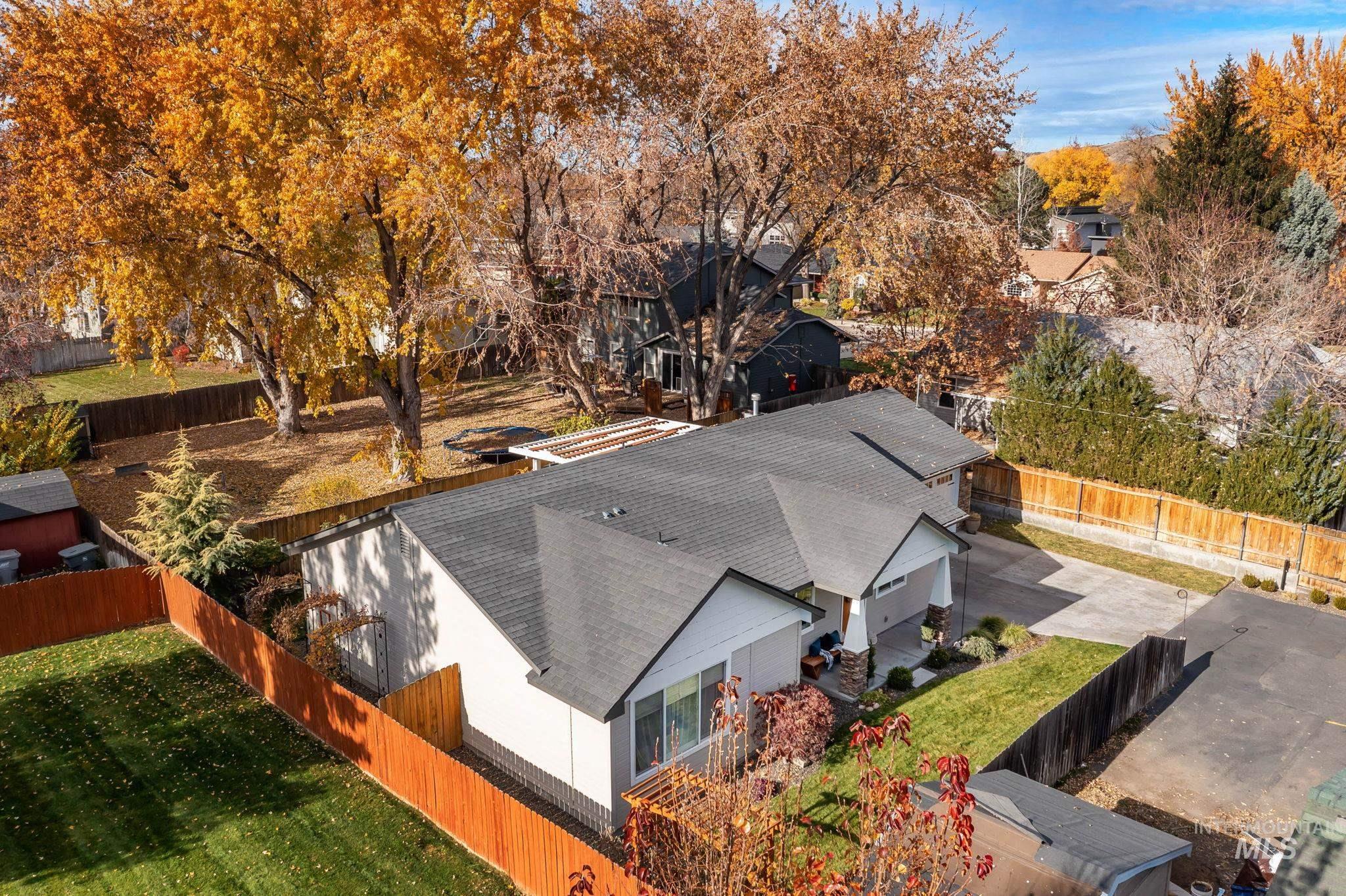 Aerial perspective of suburban area
