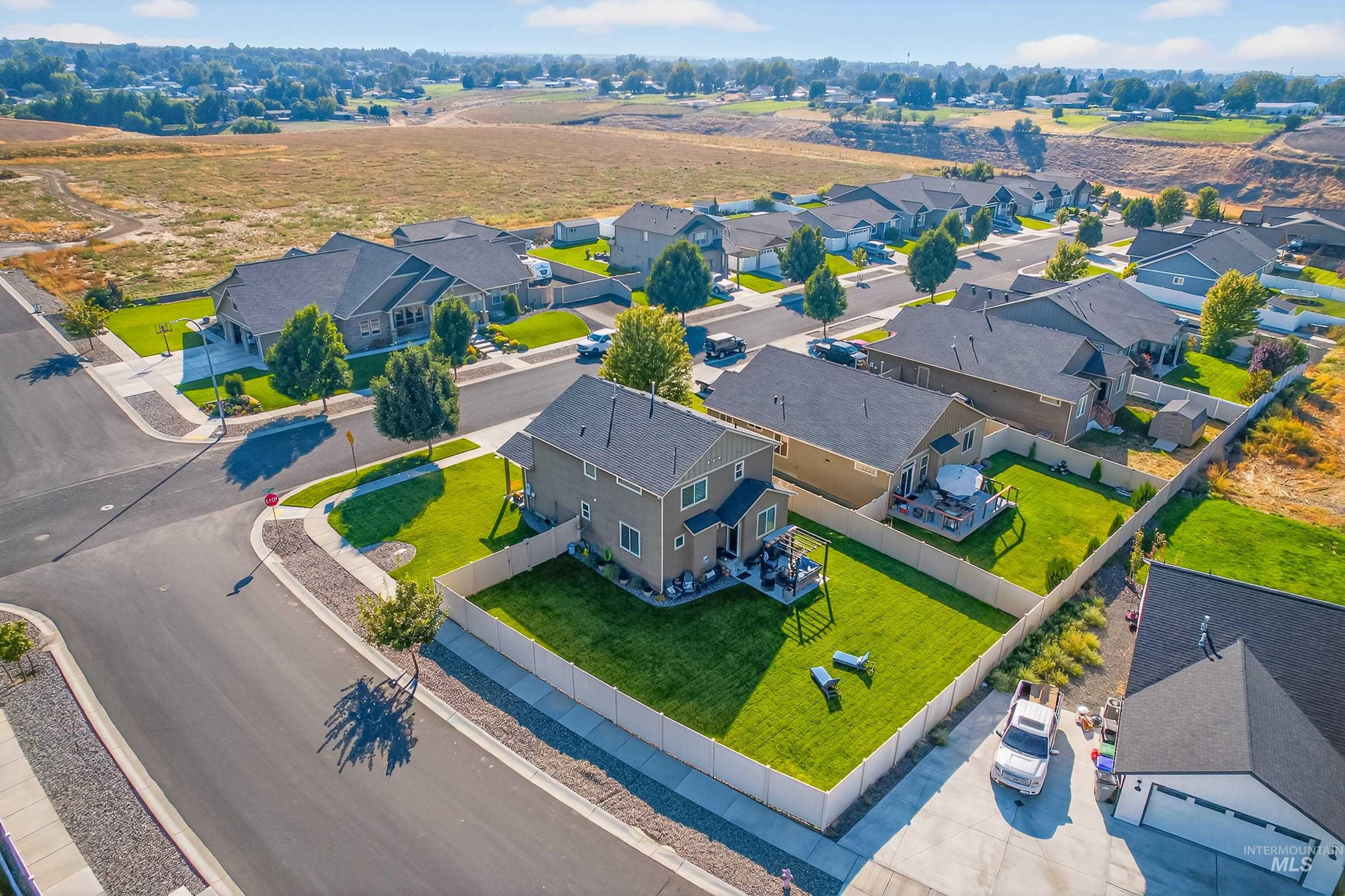 Aerial view of residential area