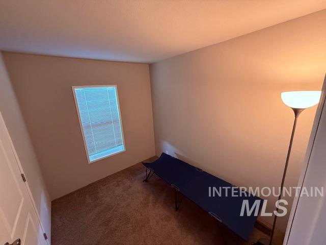 Unfurnished bedroom with carpet flooring