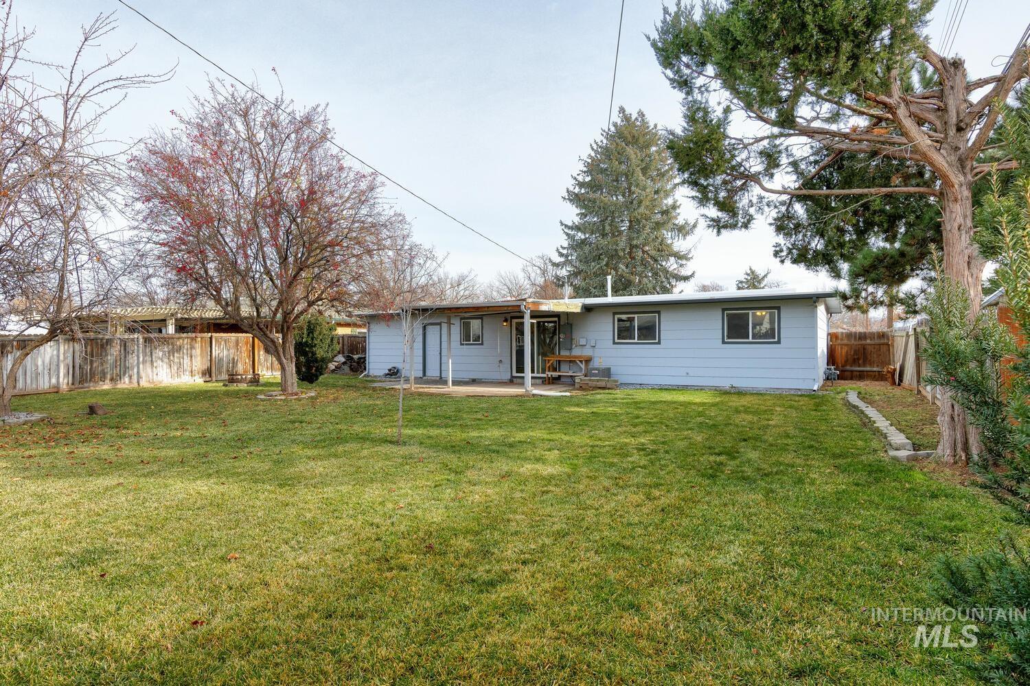Back of property with a patio area and a fenced backyard