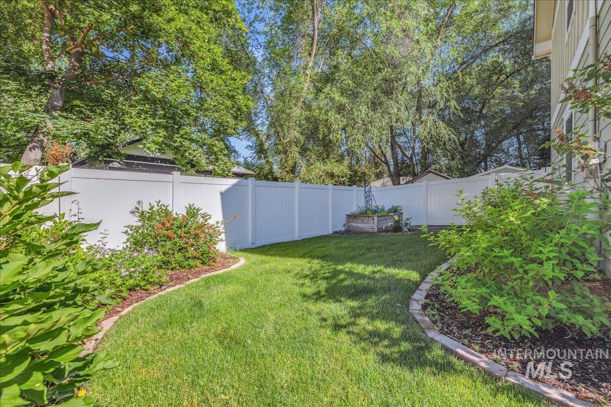 View of fenced backyard