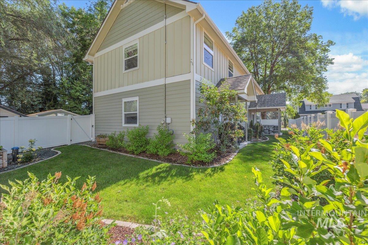 View of side of home with board and batten siding