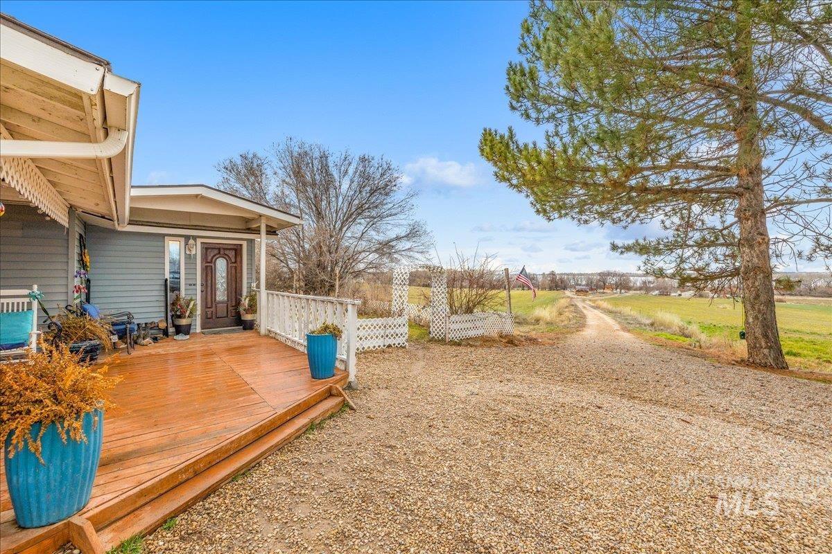 View of yard with a deck