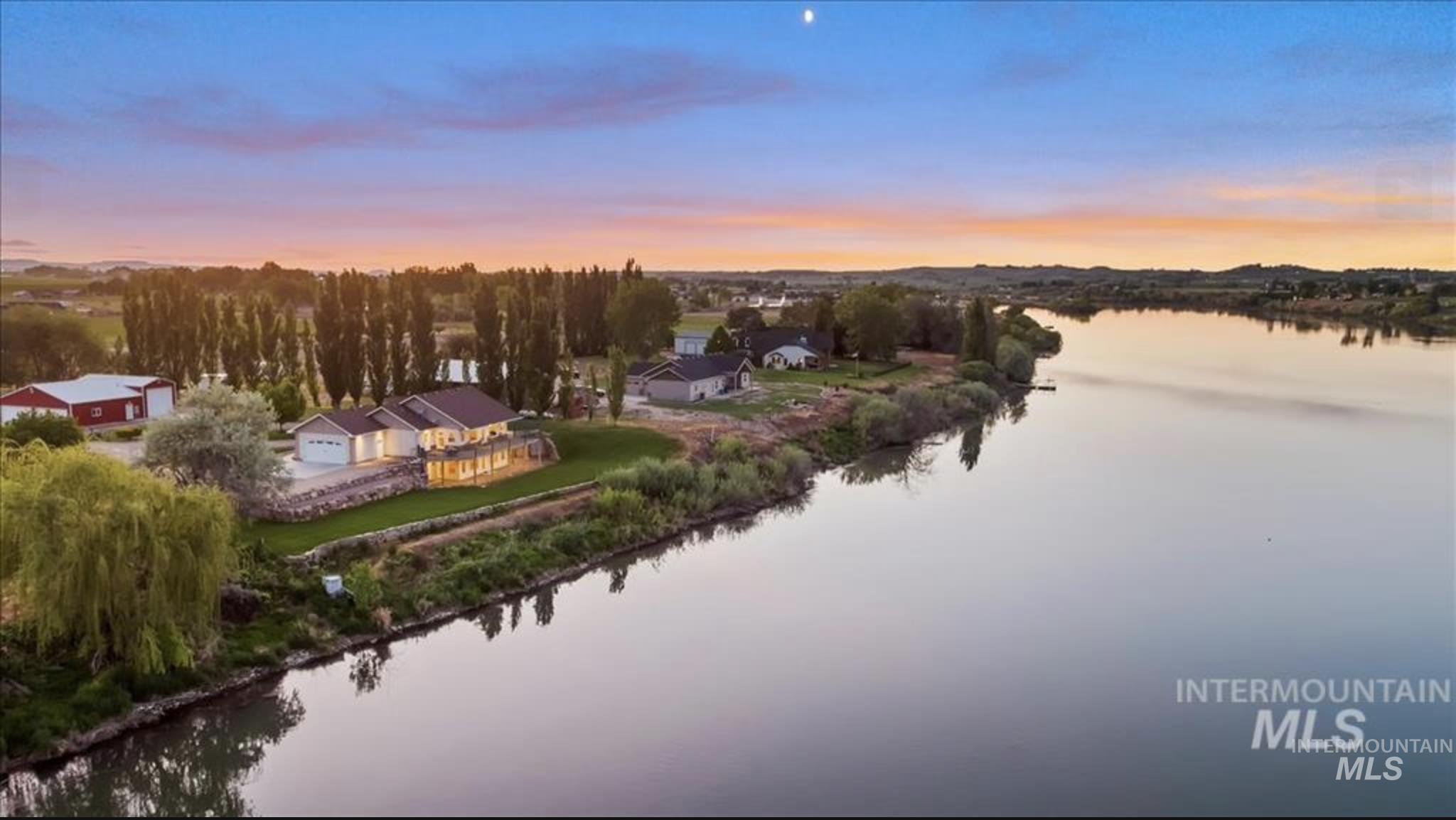 Drone / aerial view of a nearby body of water
