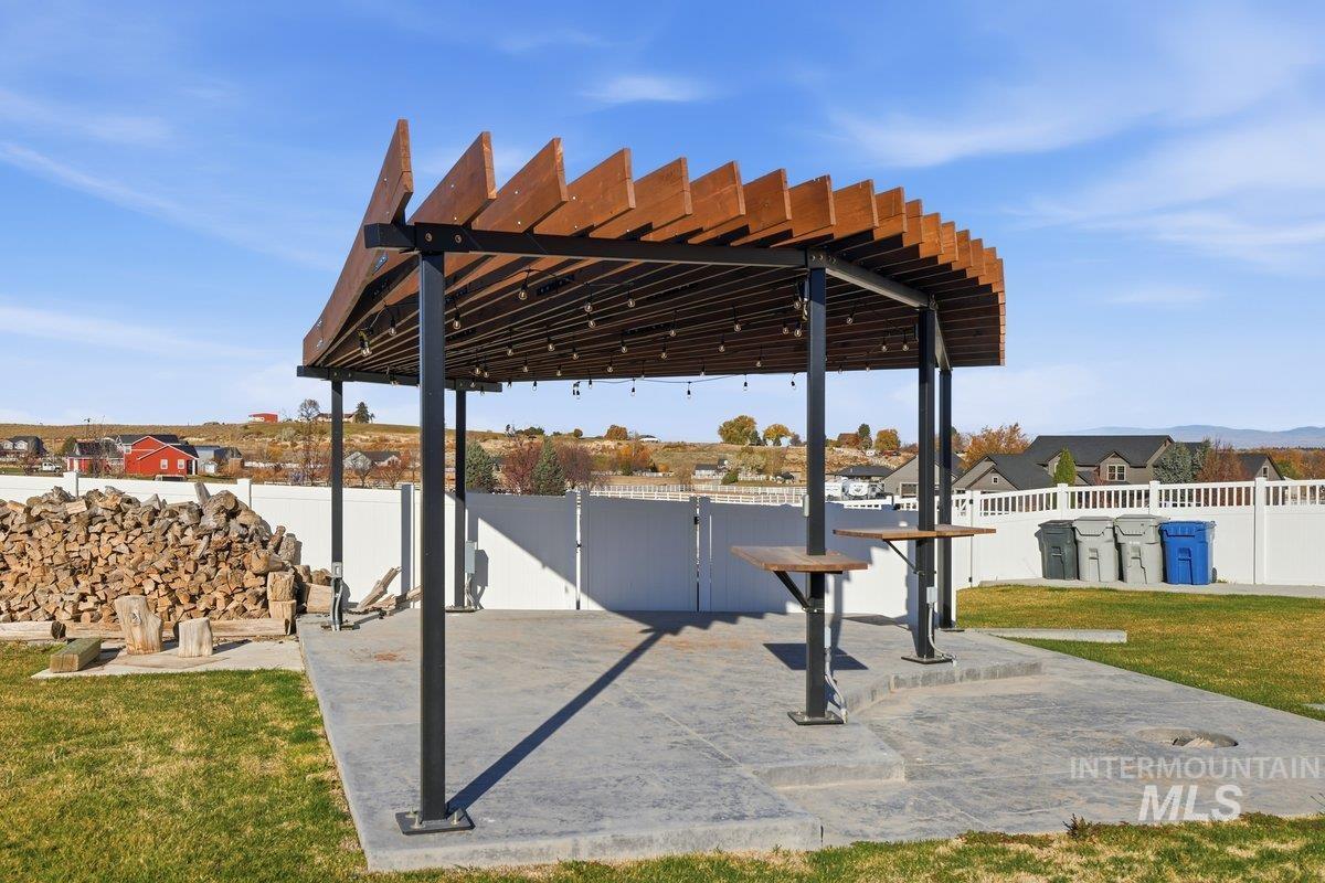 View of patio / terrace featuring a pergola