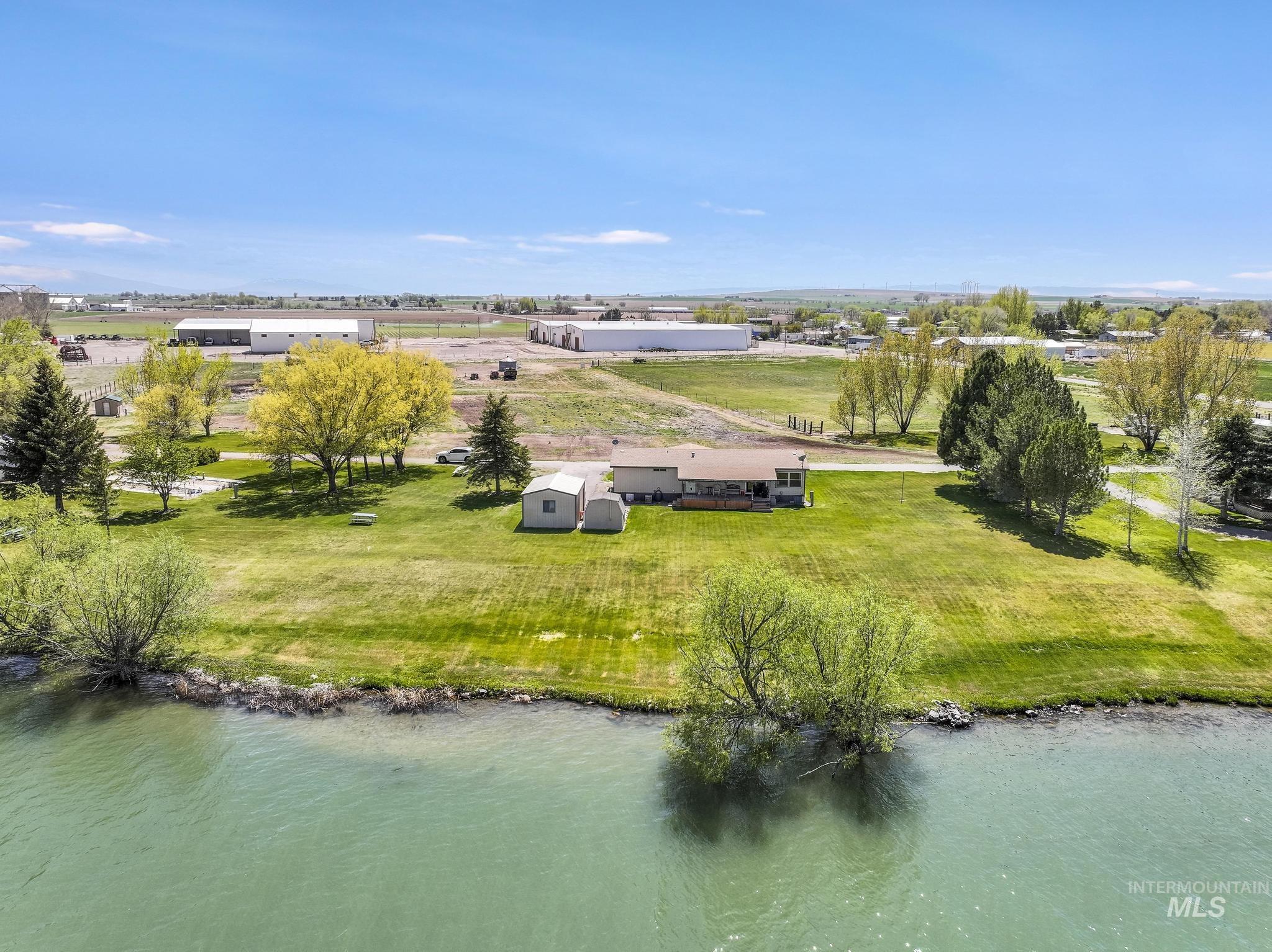 Drone / aerial view of a nearby body of water