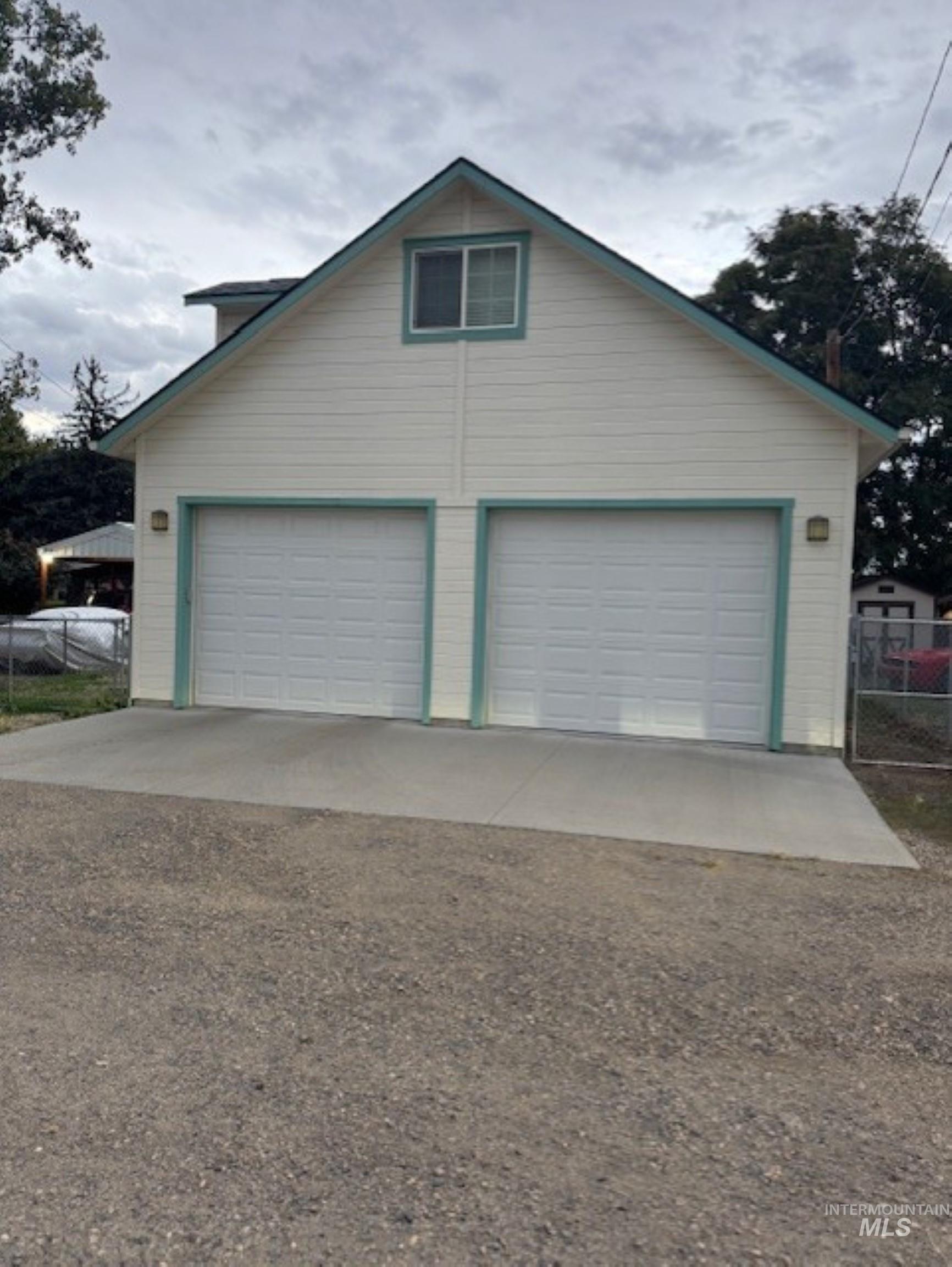 Garage with driveway