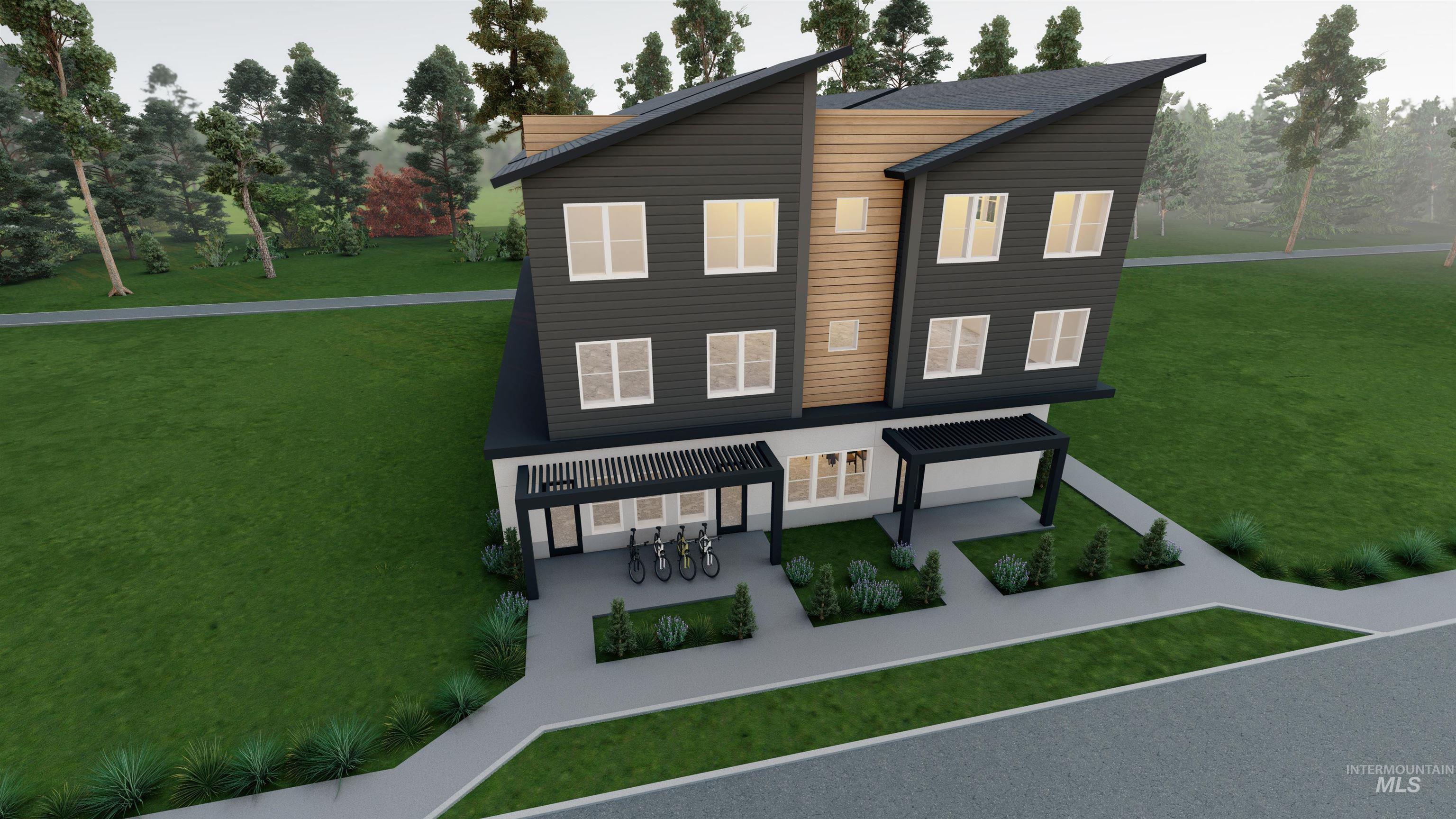 View of front of property featuring a front lawn