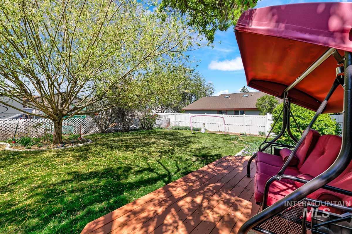 Deck featuring a fenced backyard