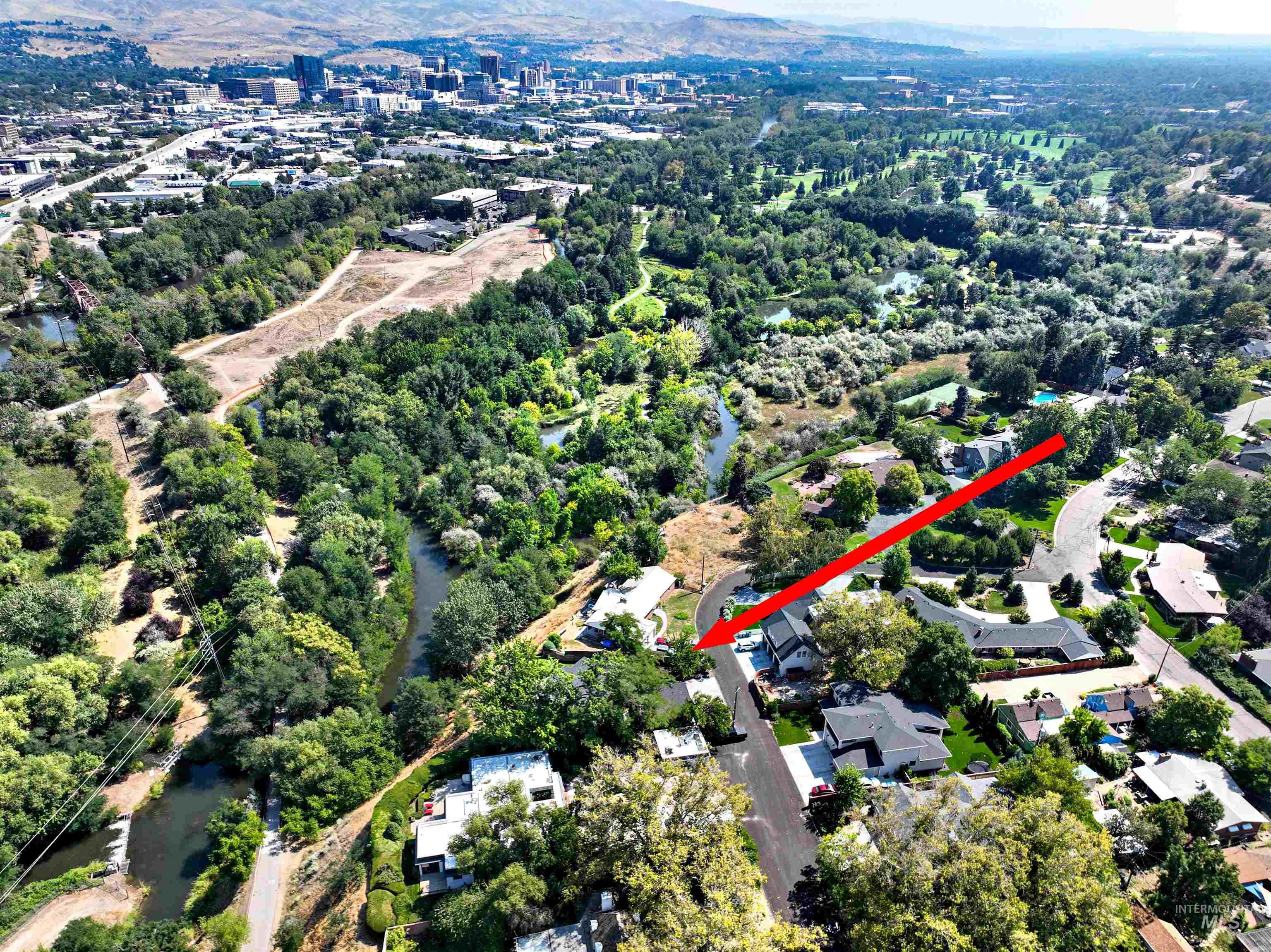 Aerial view of property's location