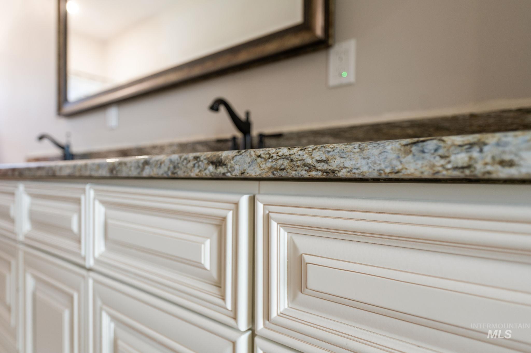 Detailed view of white cabinetry