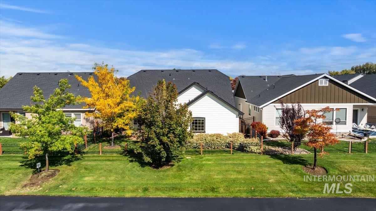 View of front of property featuring board and batten siding