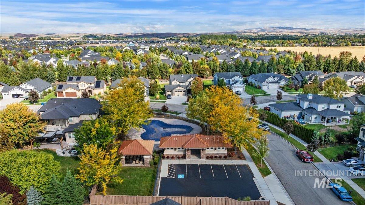 Aerial perspective of suburban area