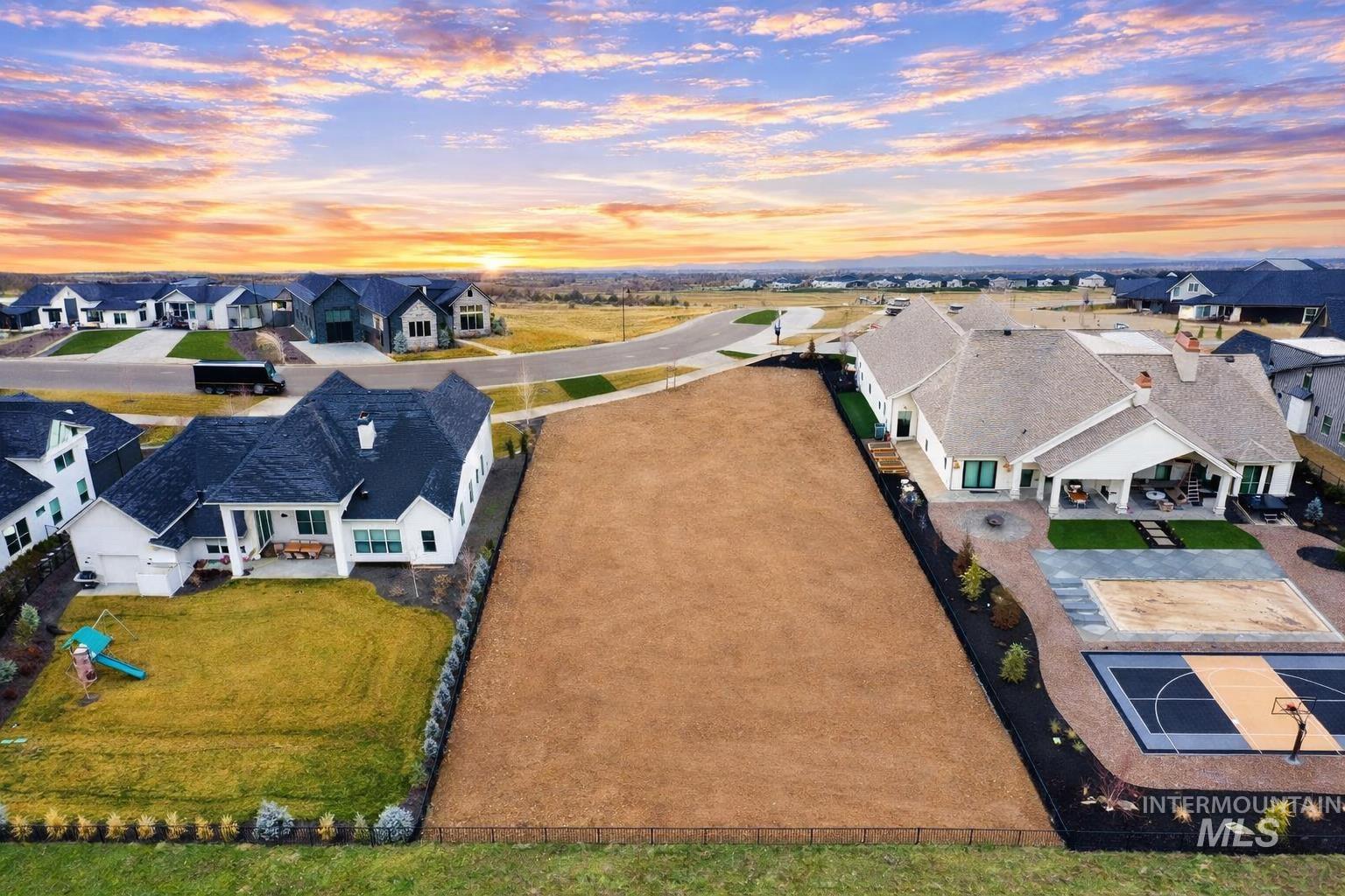 Aerial view of residential area