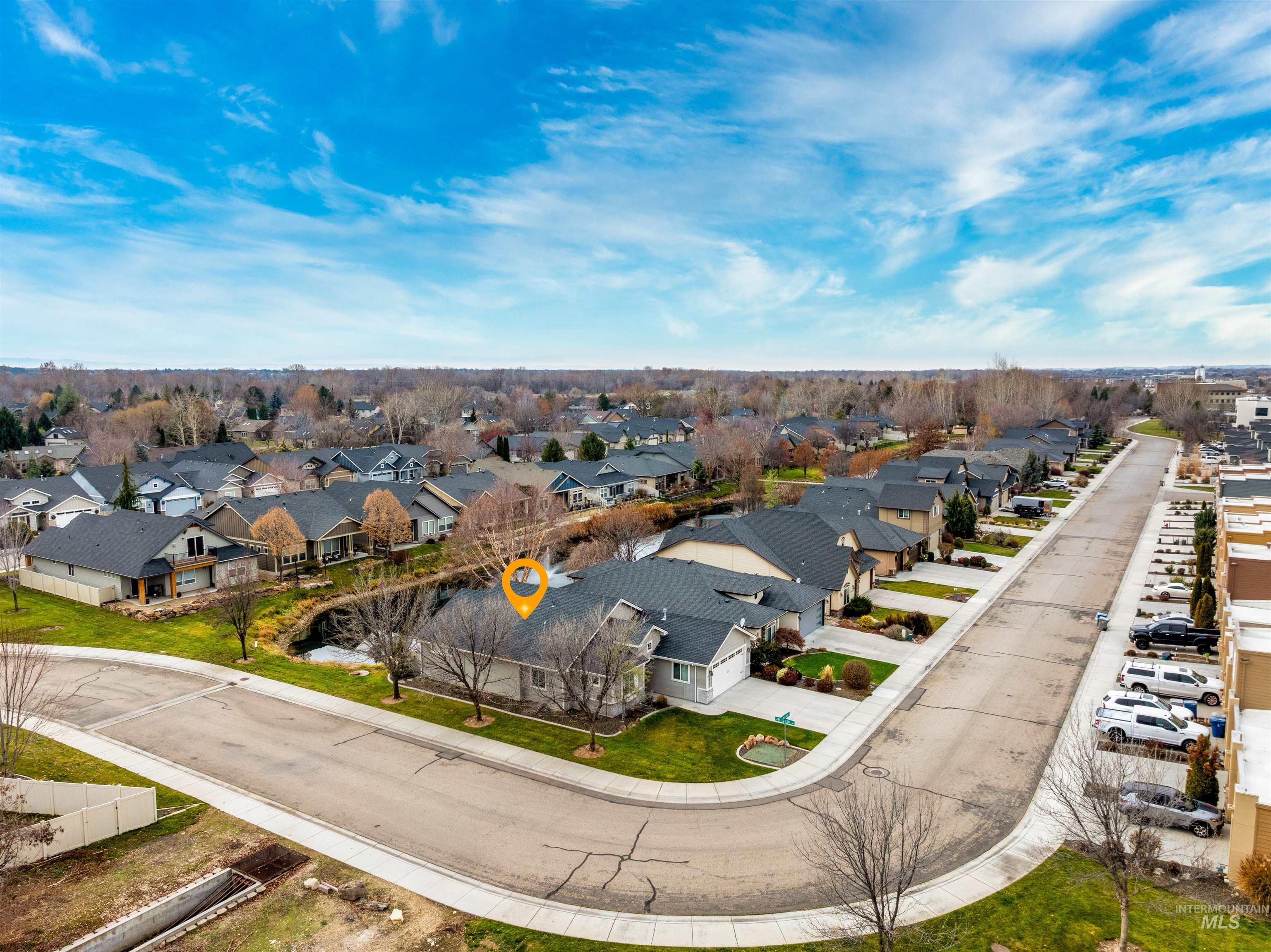 Aerial view of residential area