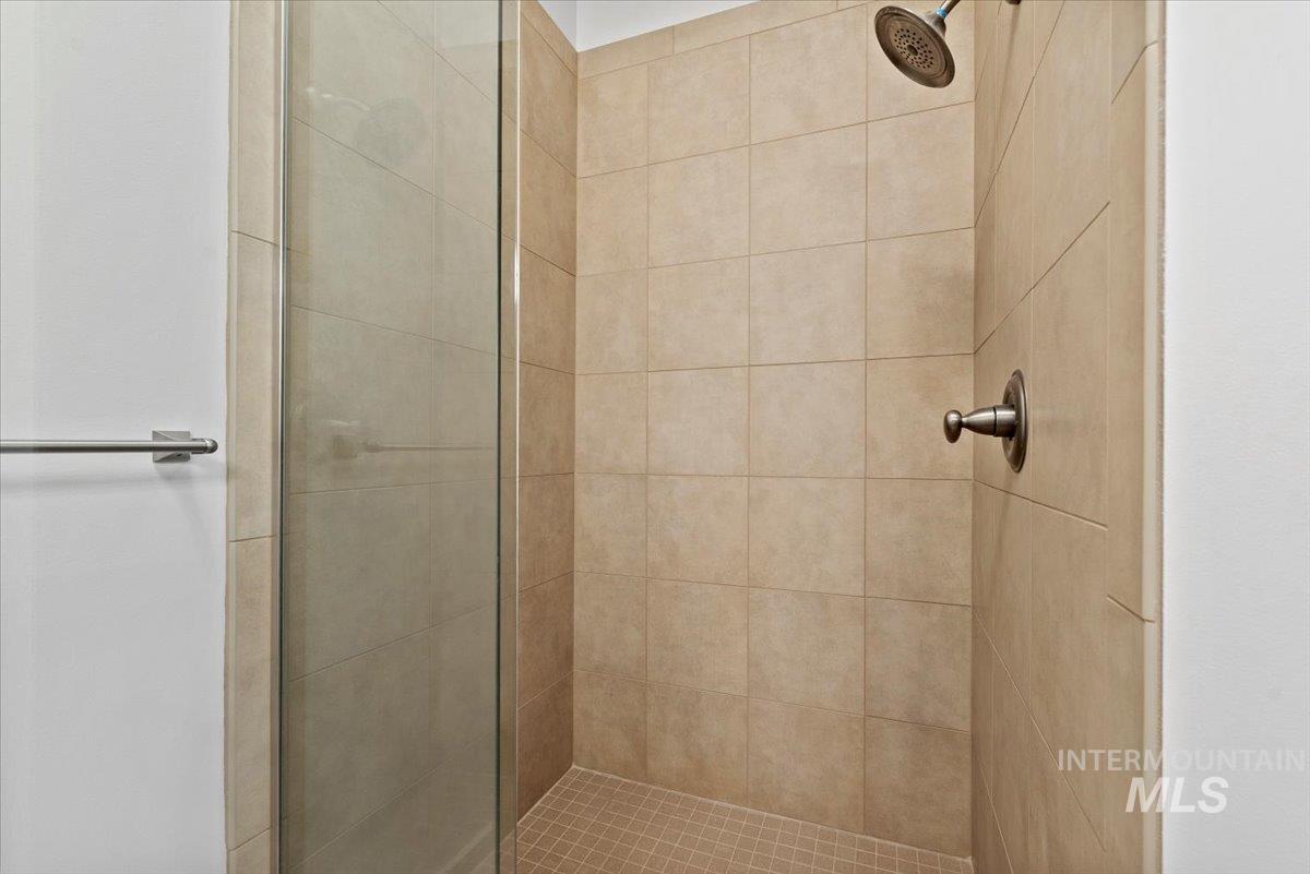 Bathroom with a stall shower