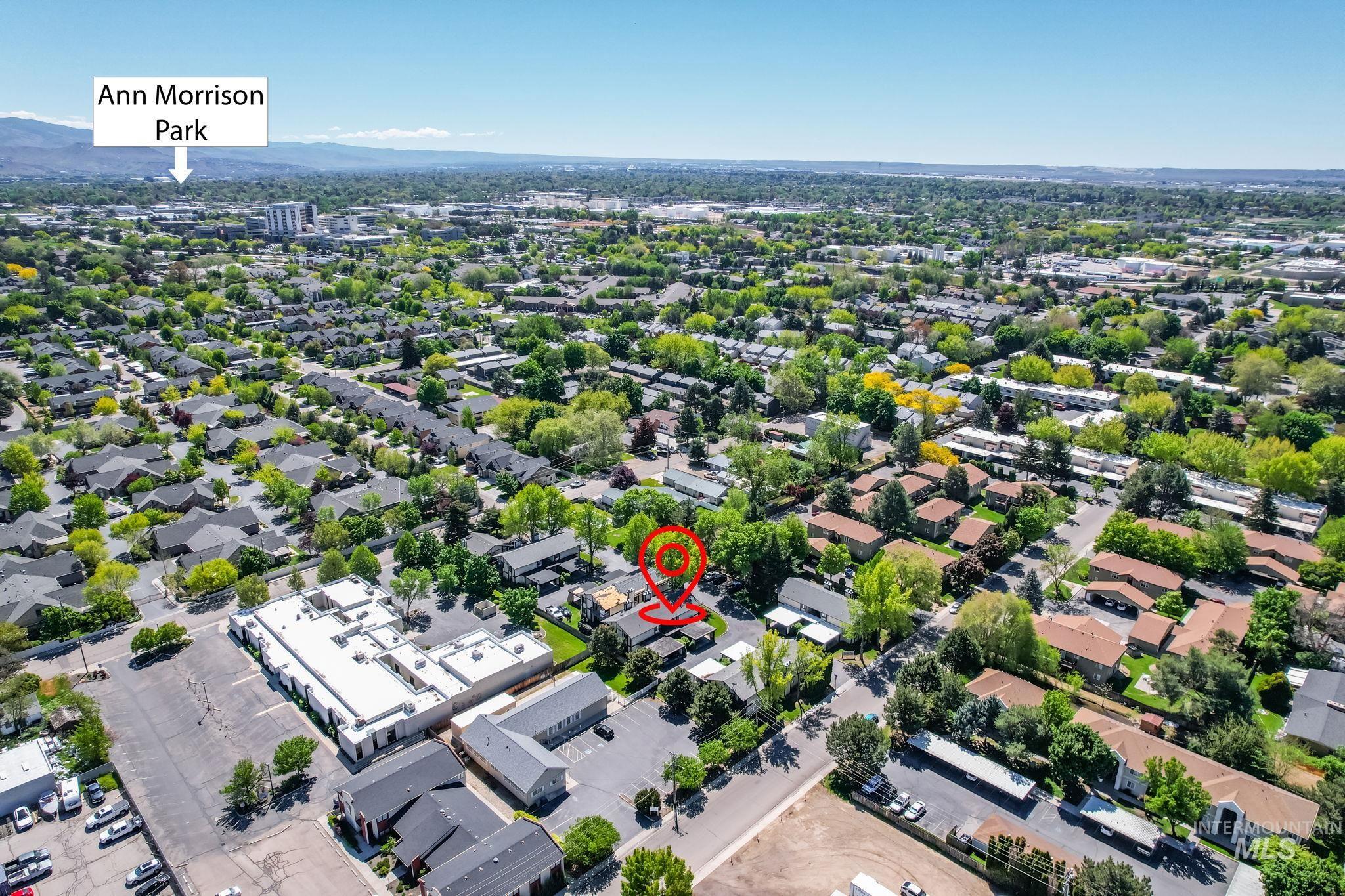 Aerial view of a mountainous background