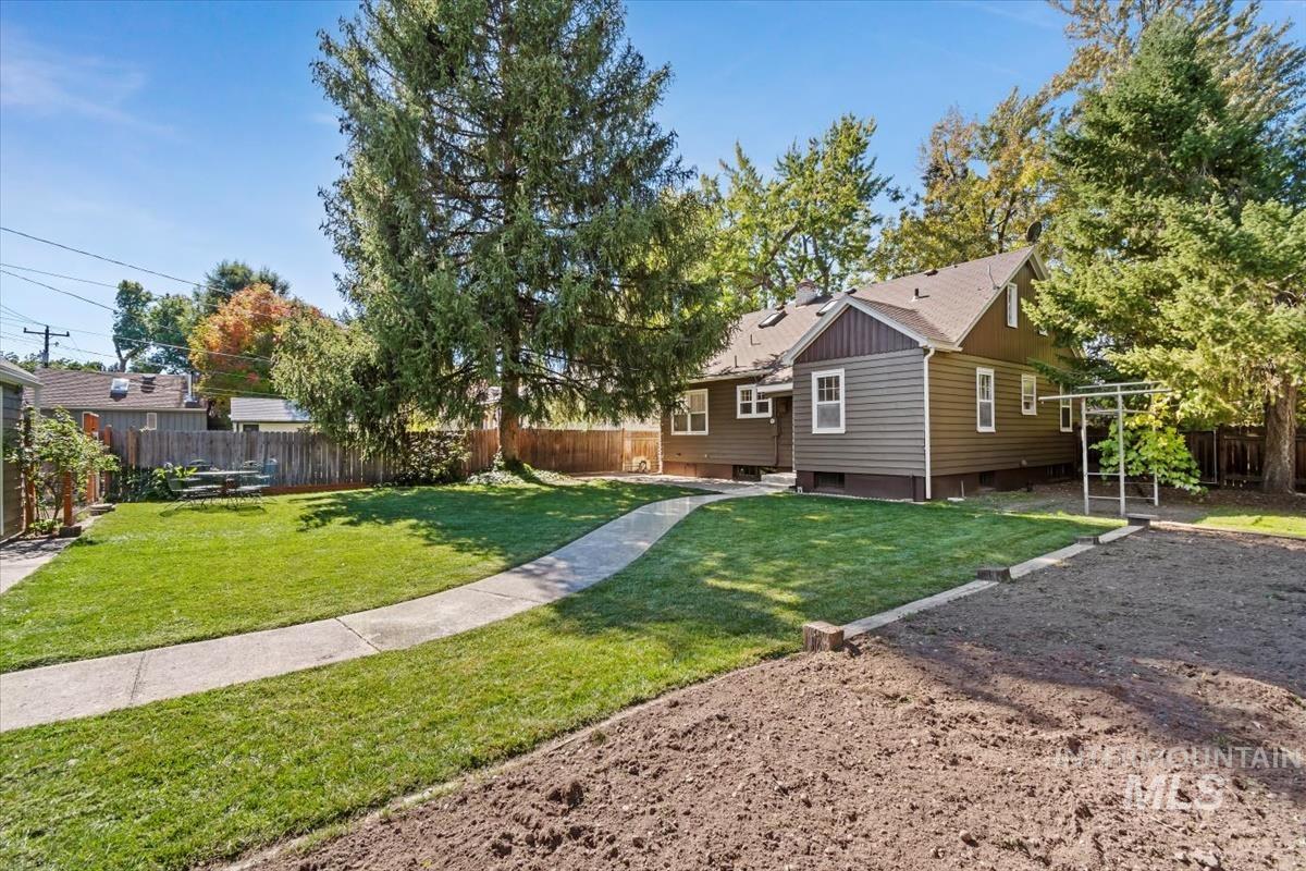 View of fenced backyard