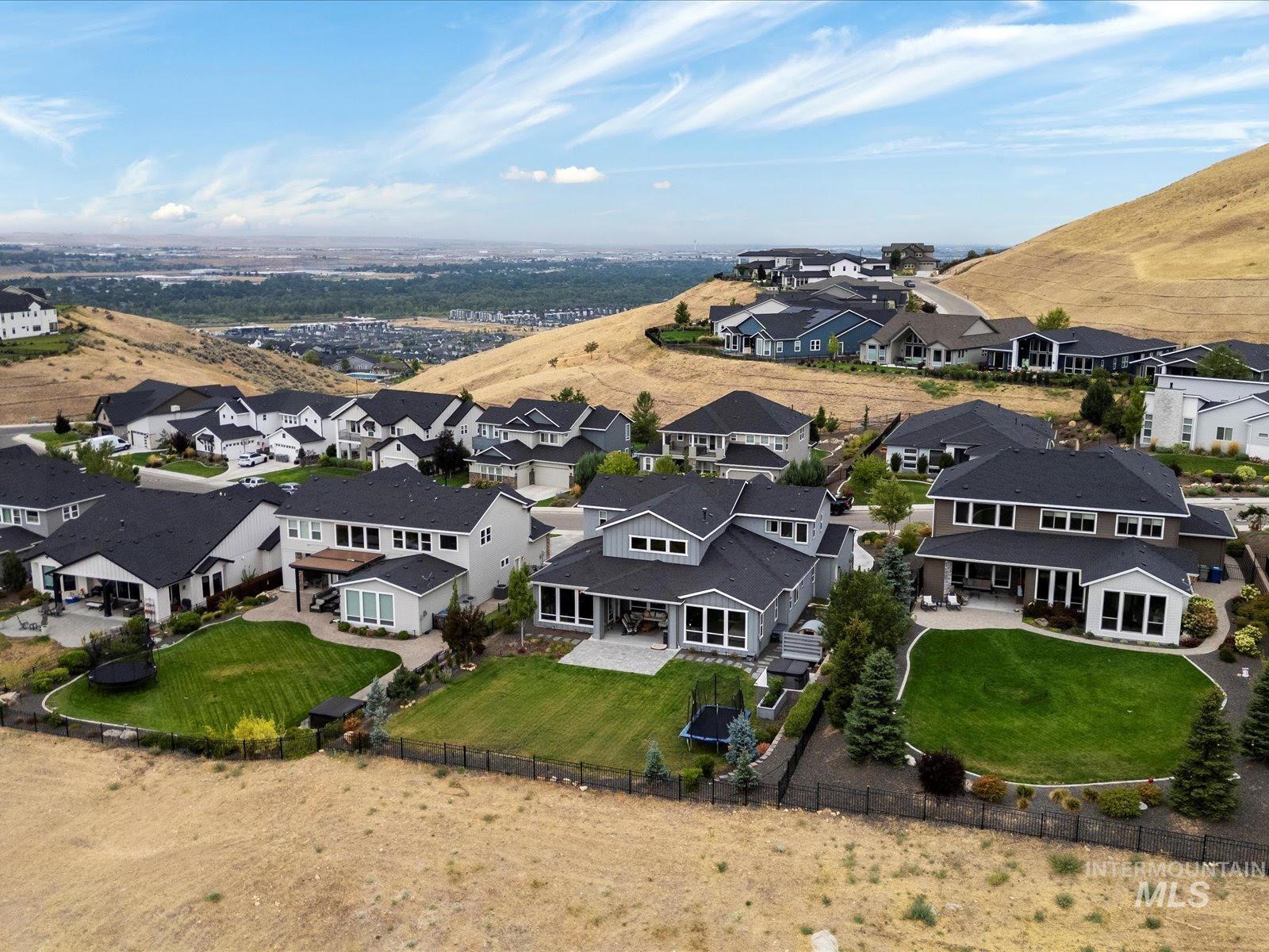 Aerial view of residential area