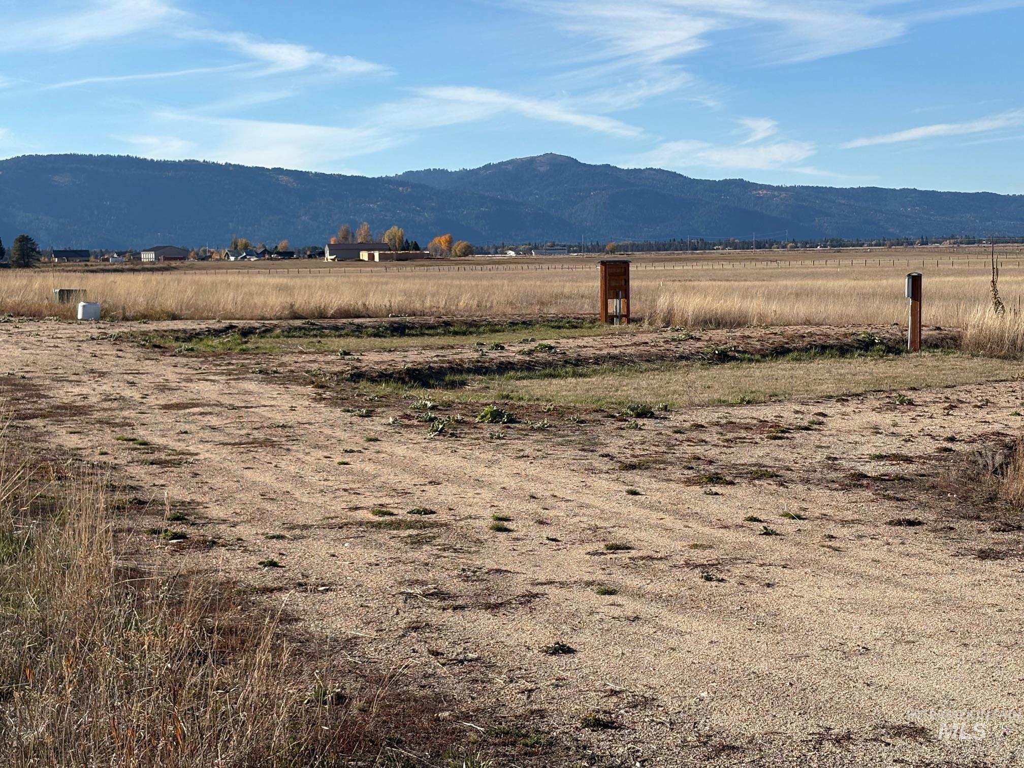 View of mountain background with rural landscape