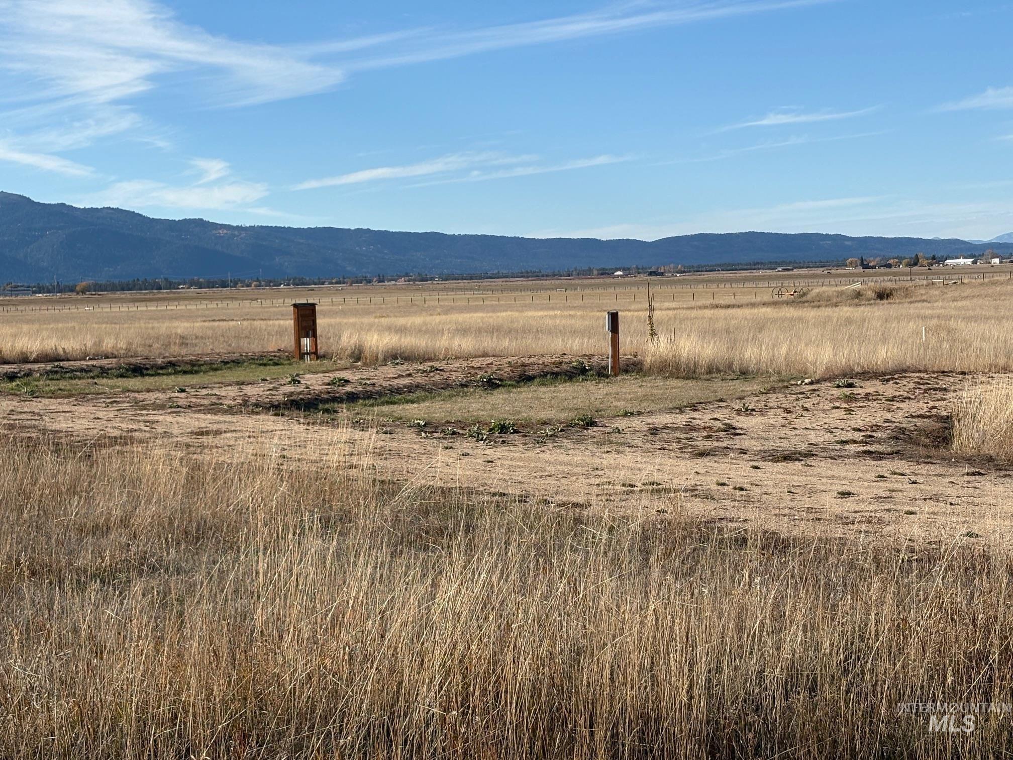 View of mountain background with rural landscape