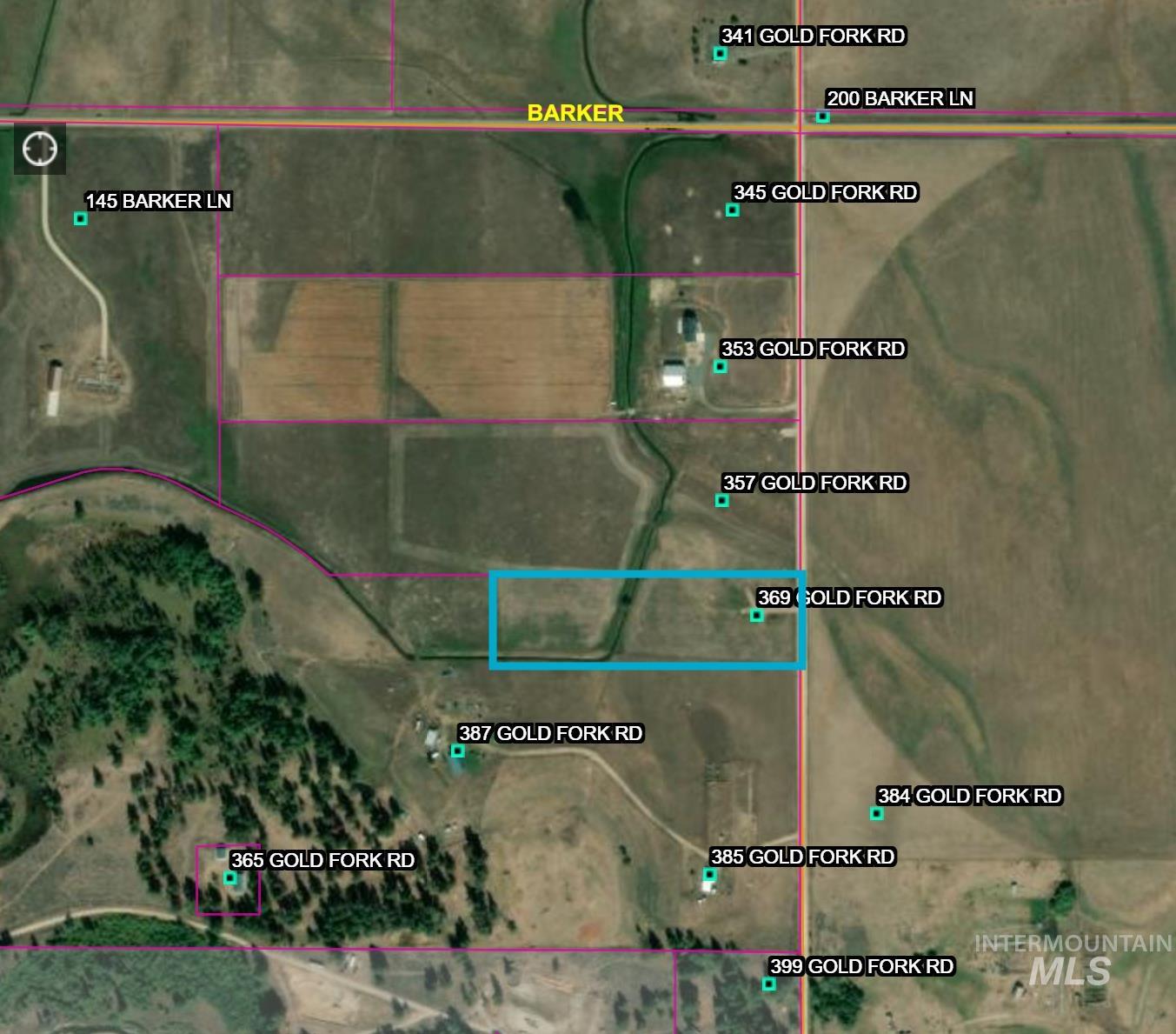 Map of property location with property parcel outlined