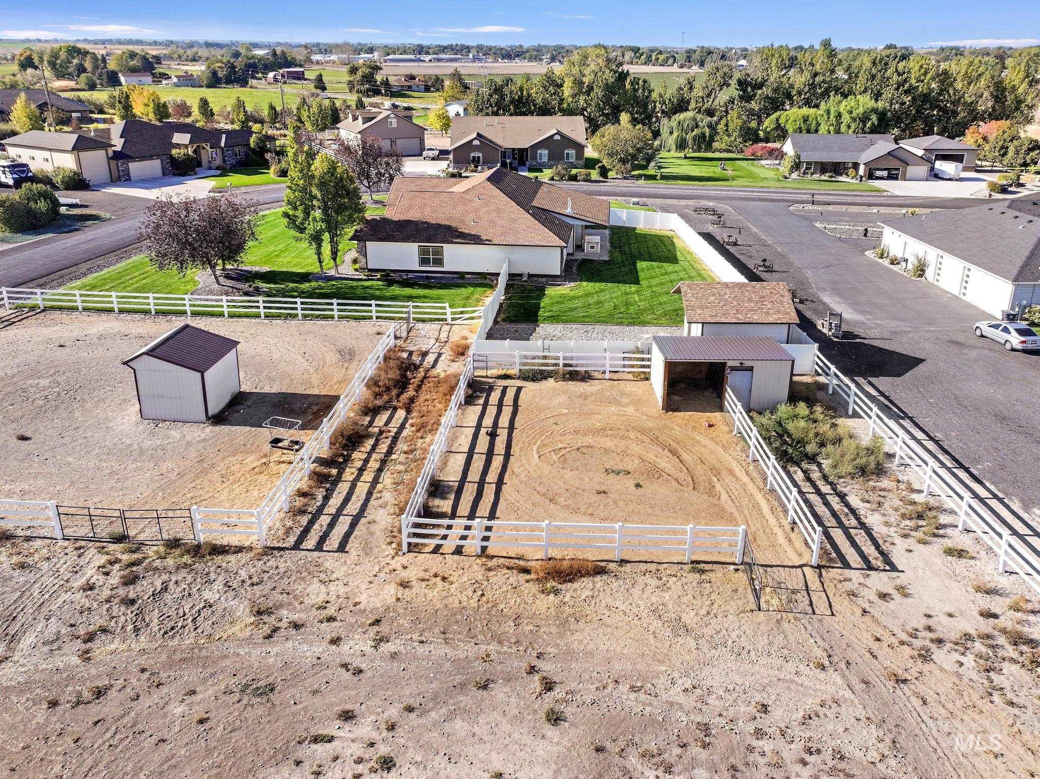 Aerial view of residential area