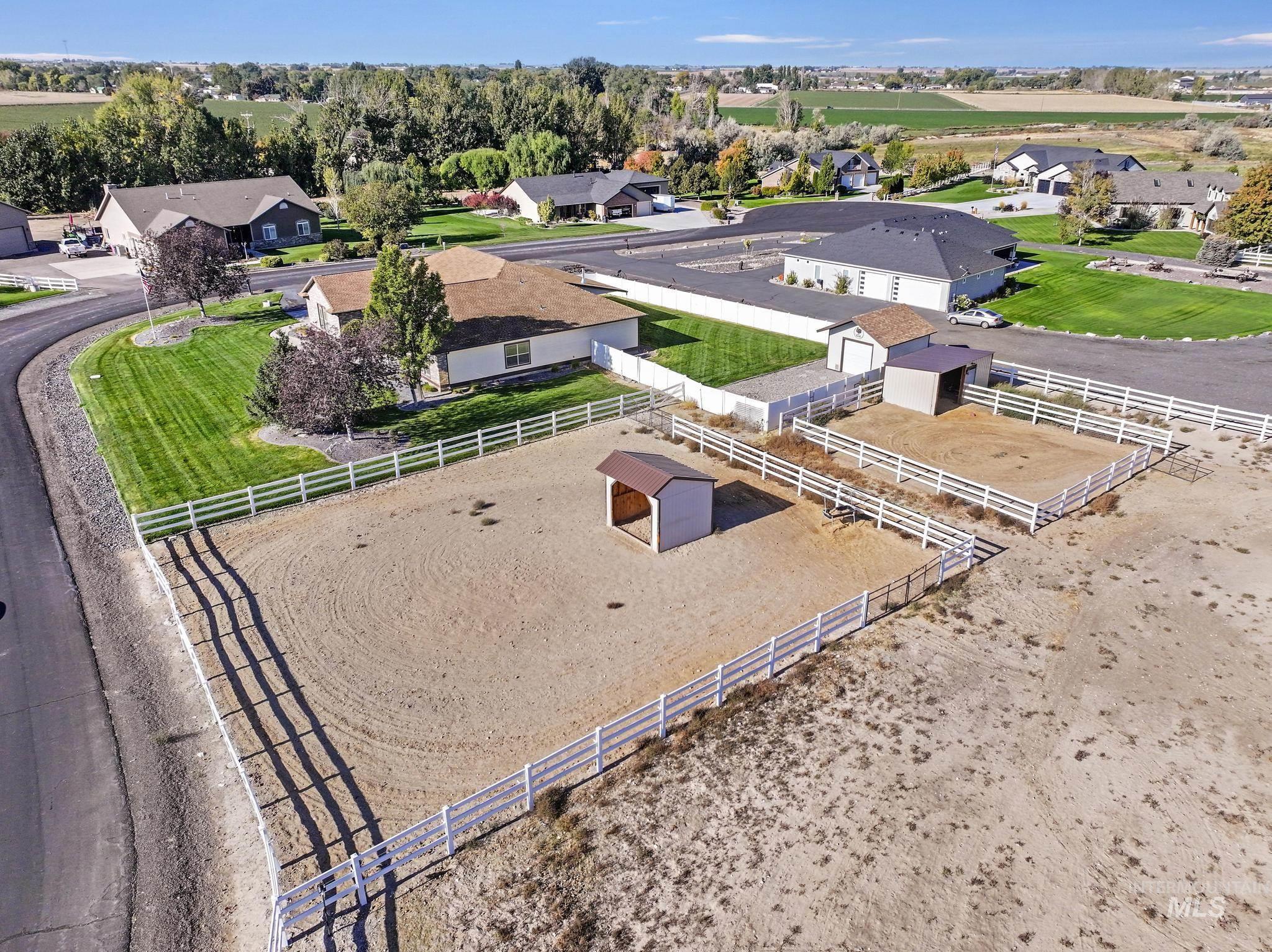 Aerial view of residential area