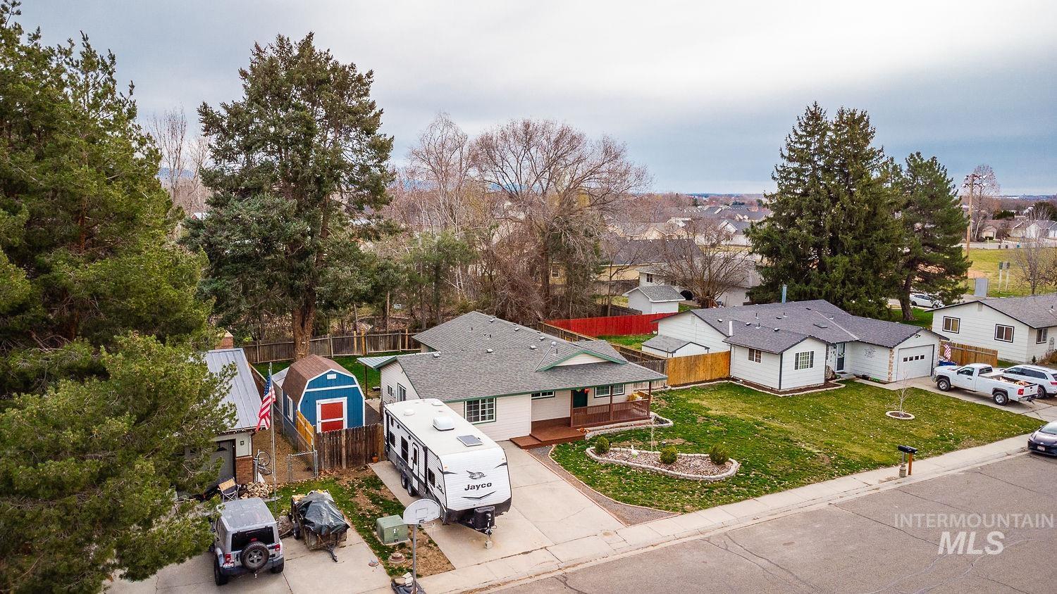 Aerial view of residential area