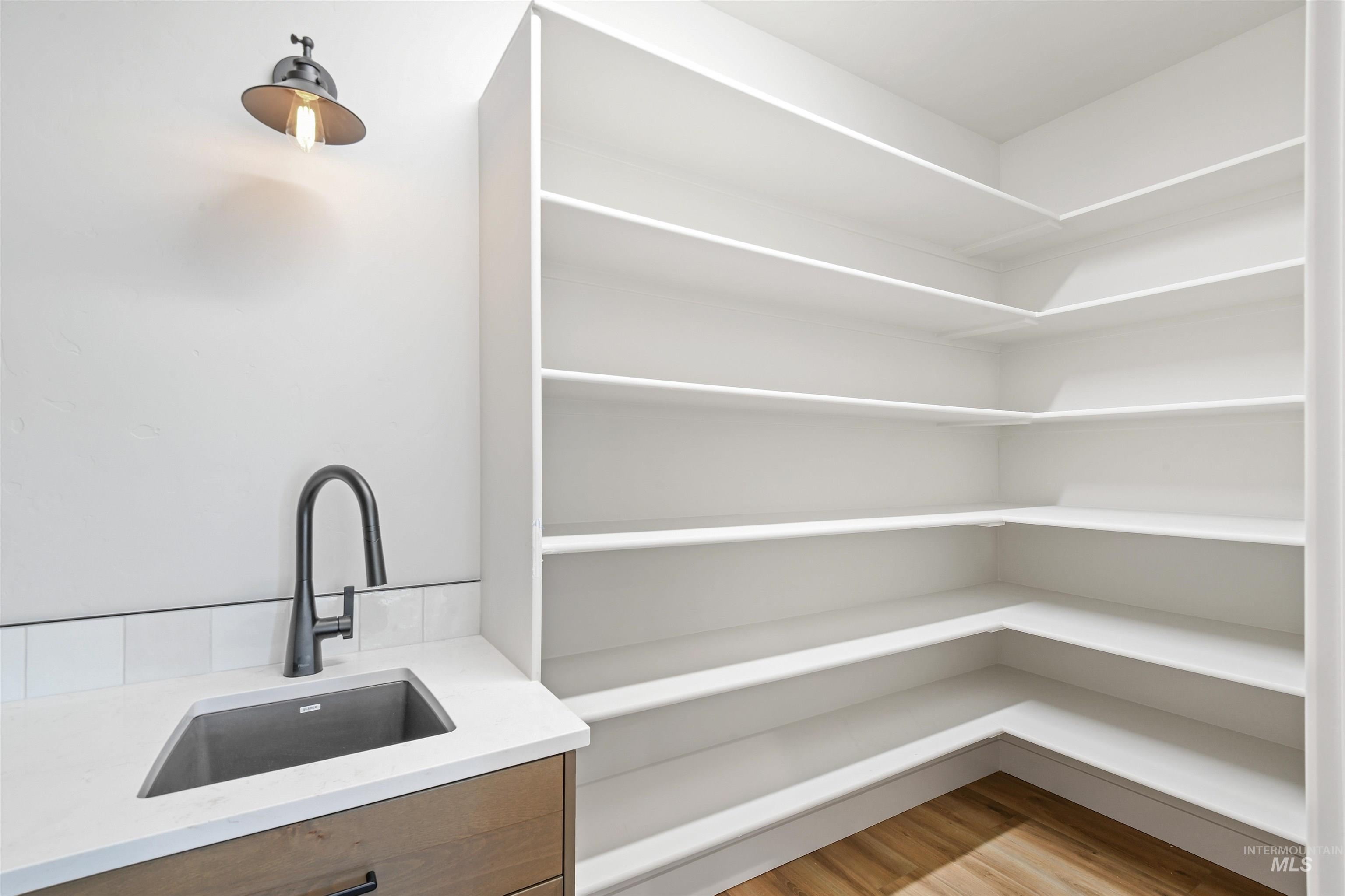 Storage area with a sink