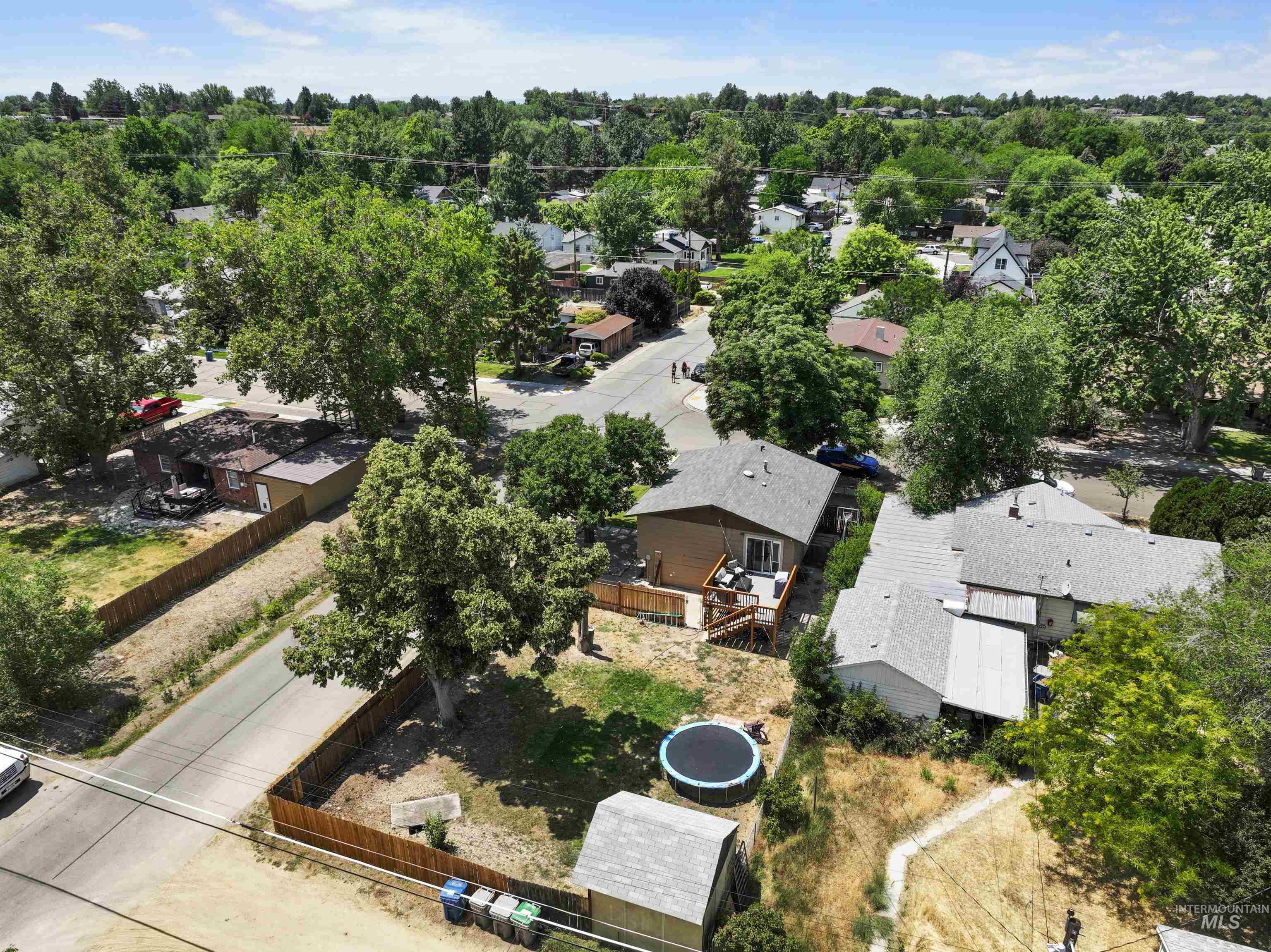 Aerial view of residential area