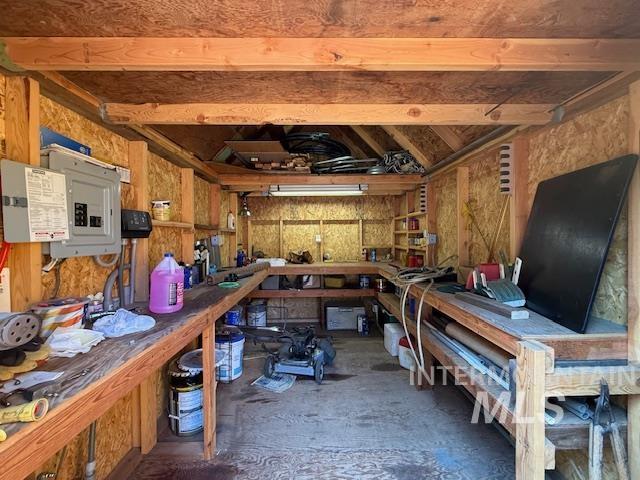 Storage room with electric panel