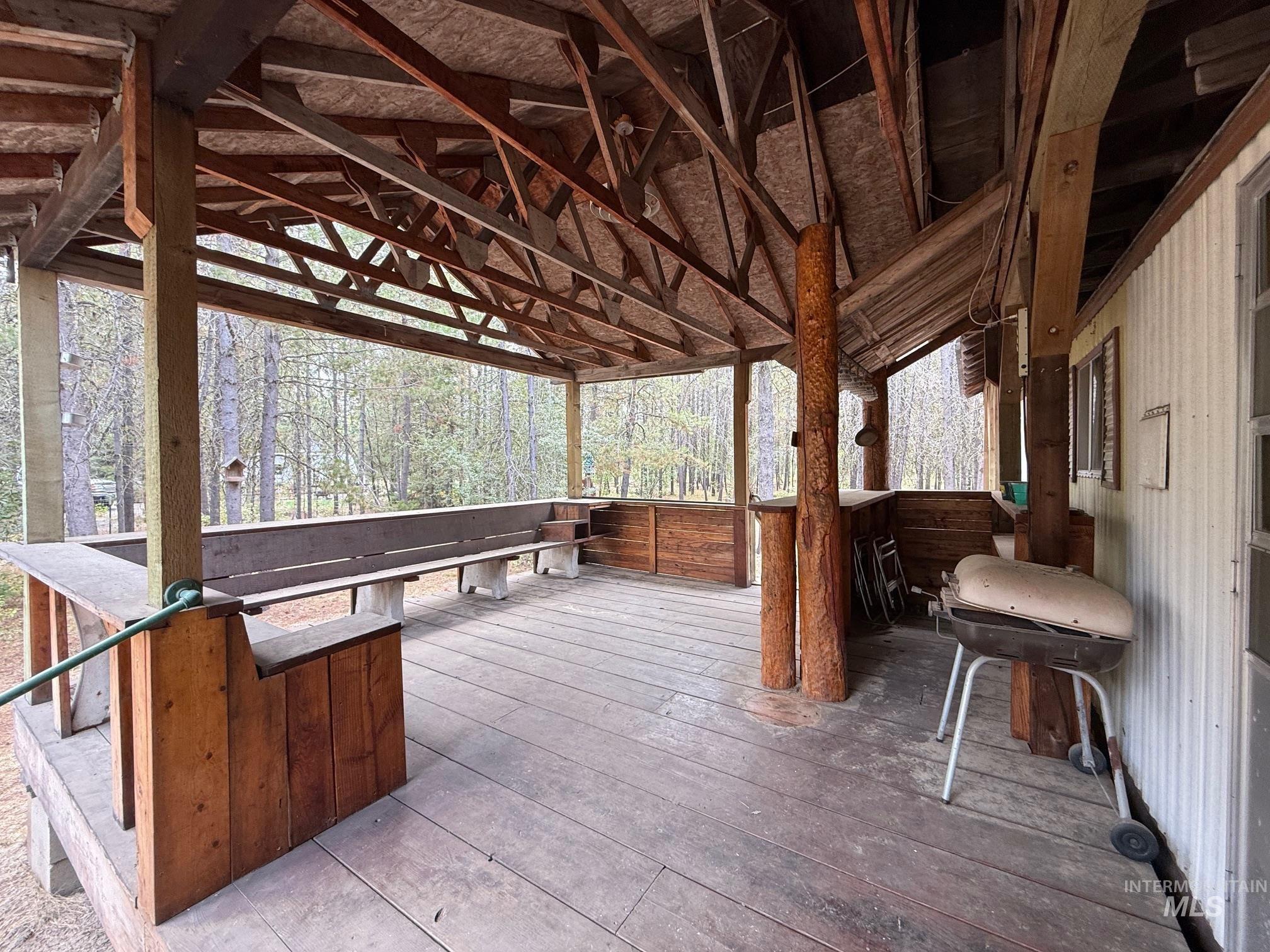 View of patio featuring a deck and grilling area