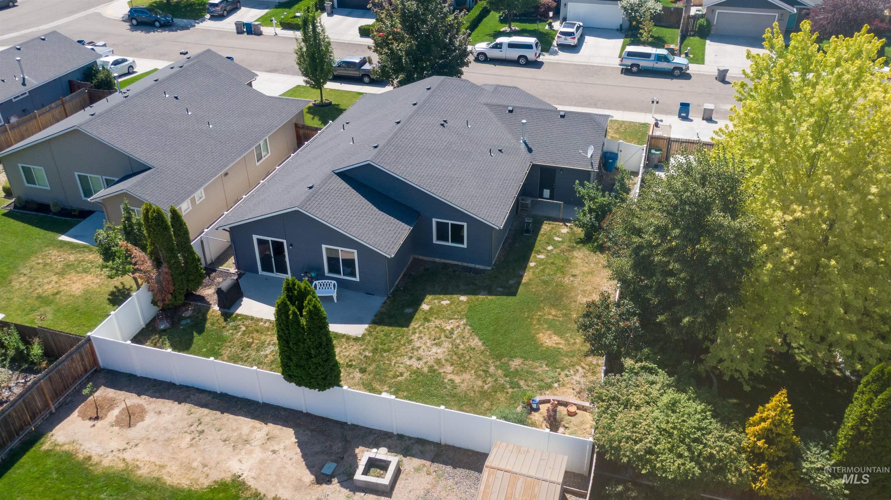 Aerial view of residential area