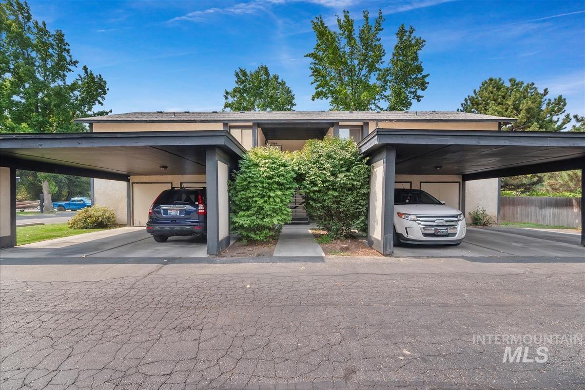 View of covered parking lot
