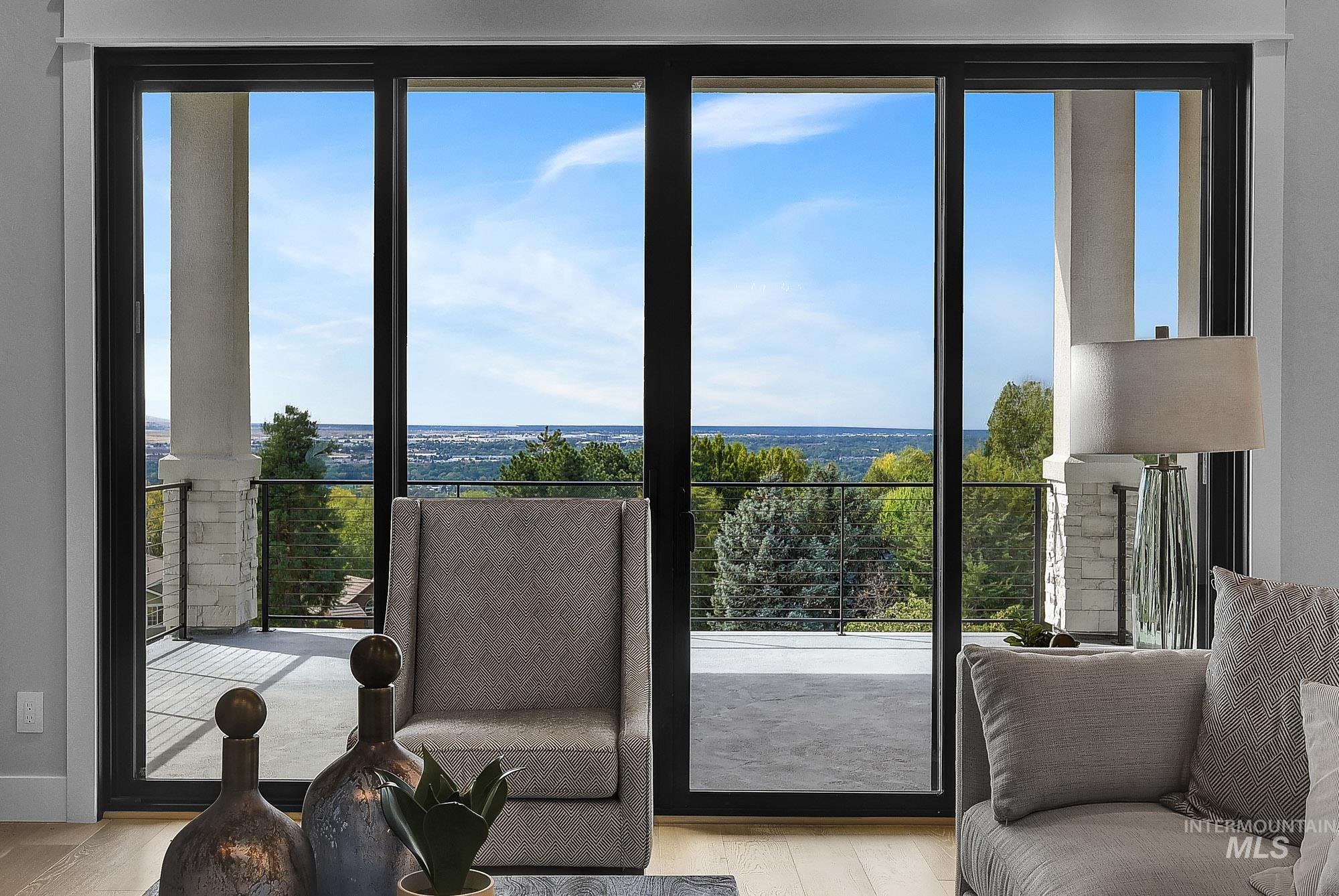 Doorway with wood finished floors
