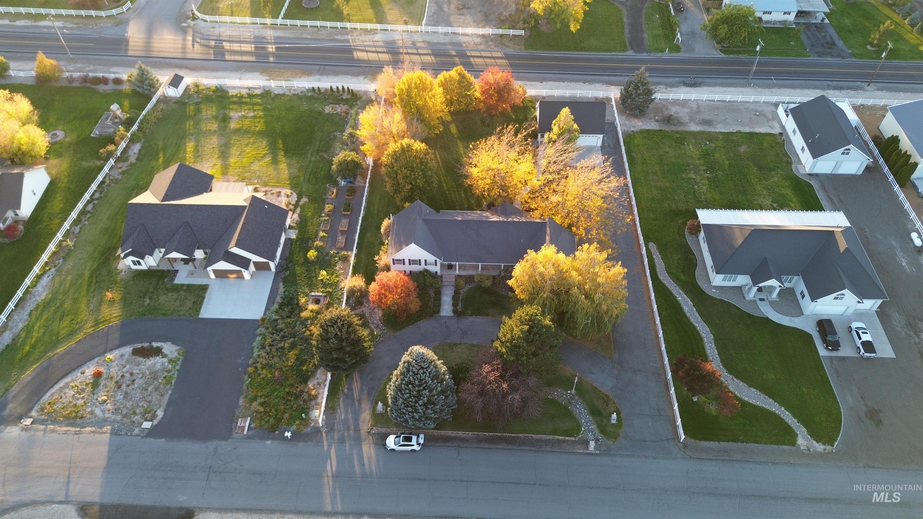 Aerial view of residential area