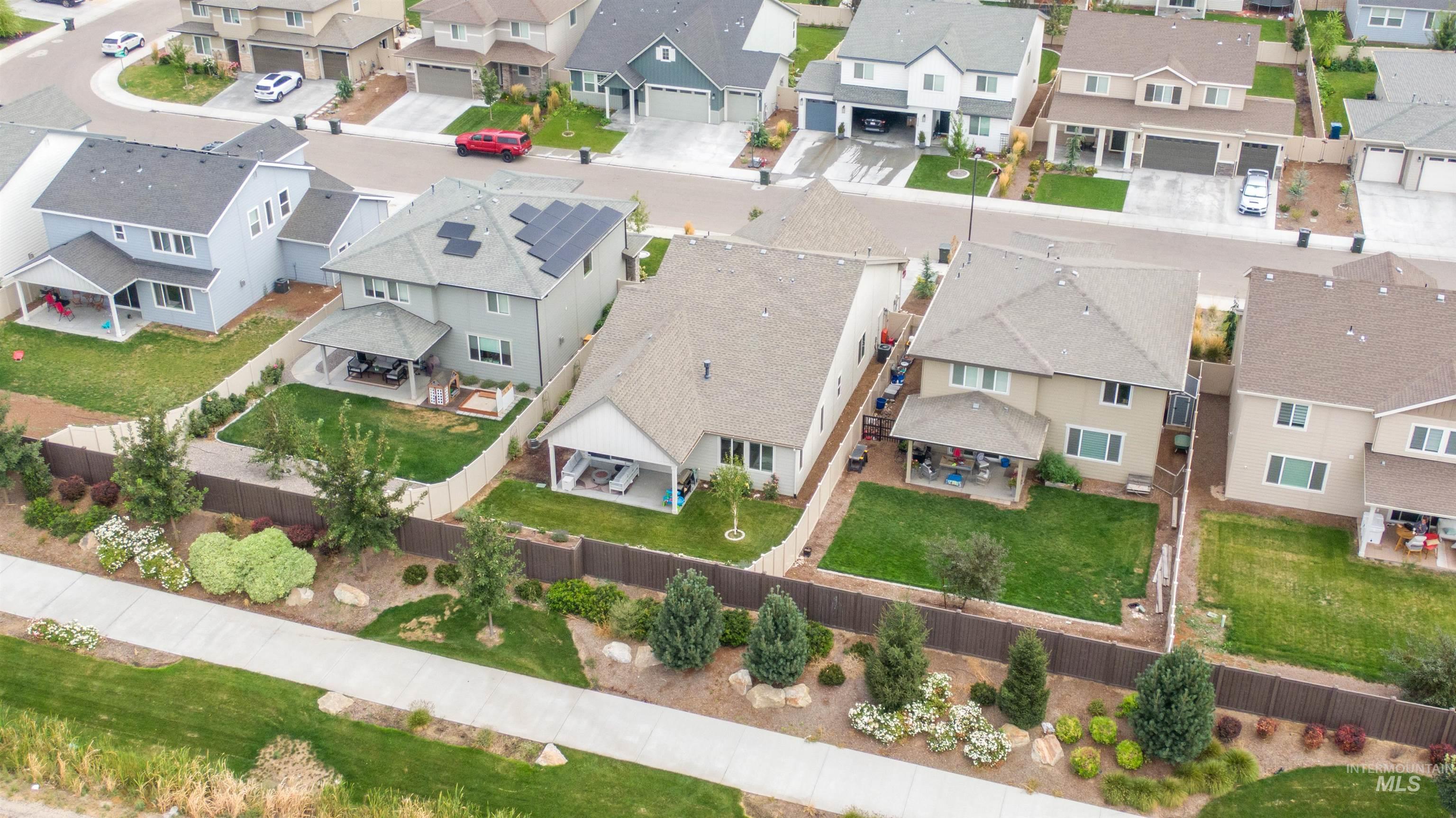 Aerial view of residential area