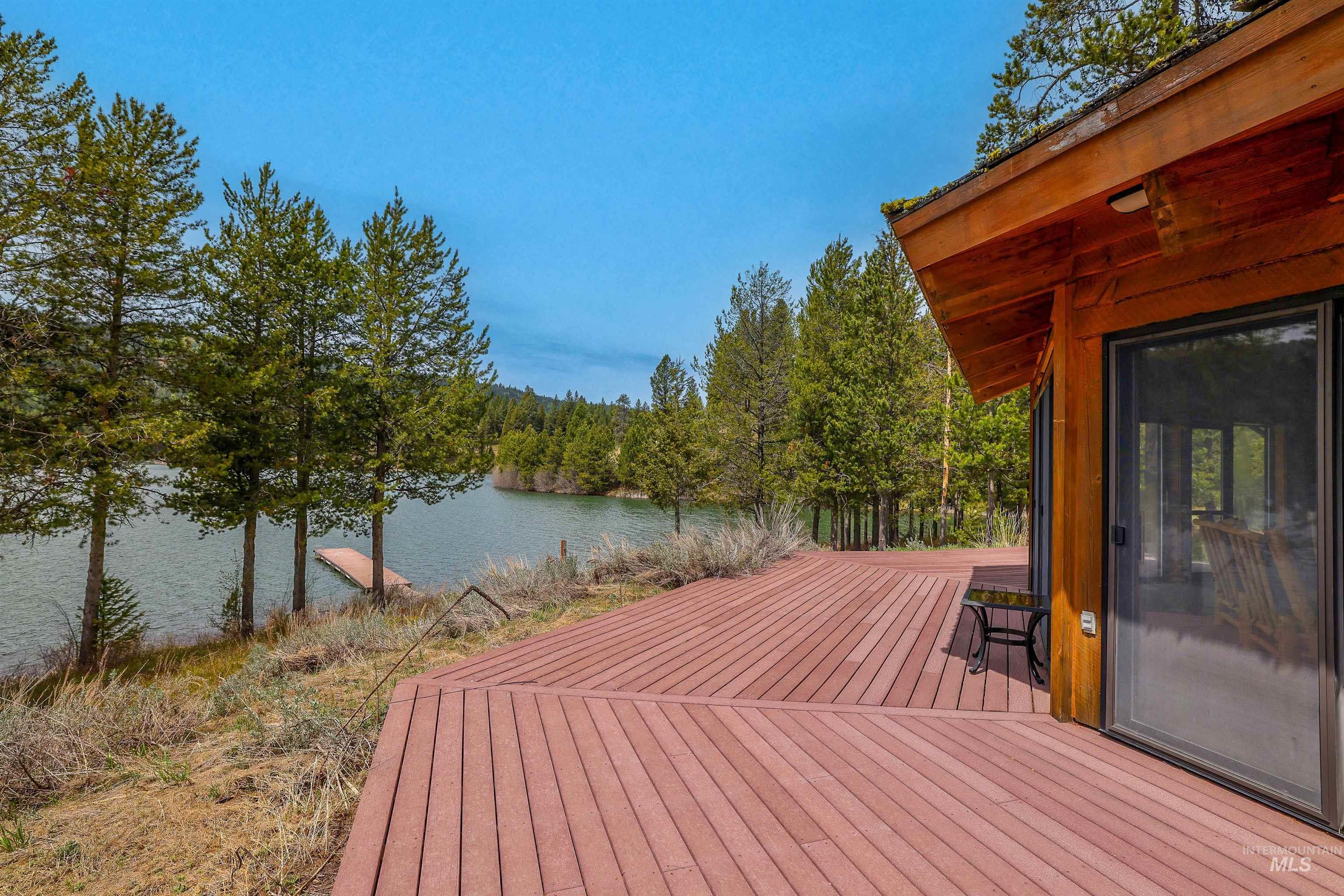 Wooden terrace with a water view