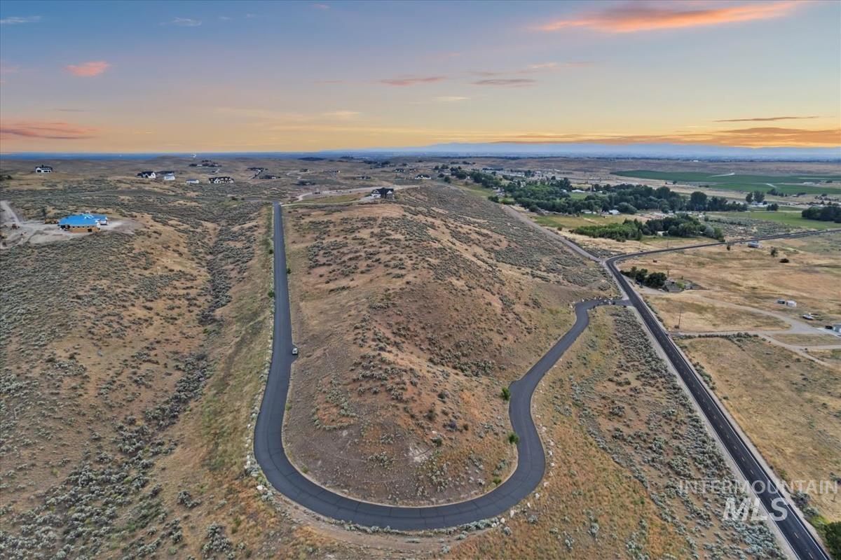 Aerial view at dusk of a view of rural / pastoral area
